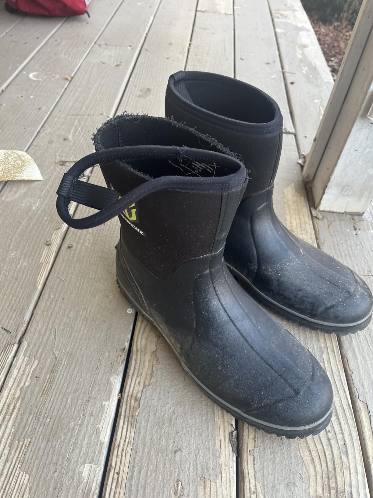 TIDEWE Rubber Boots for Men, Waterproof Hunting Work Boots customer photo 2