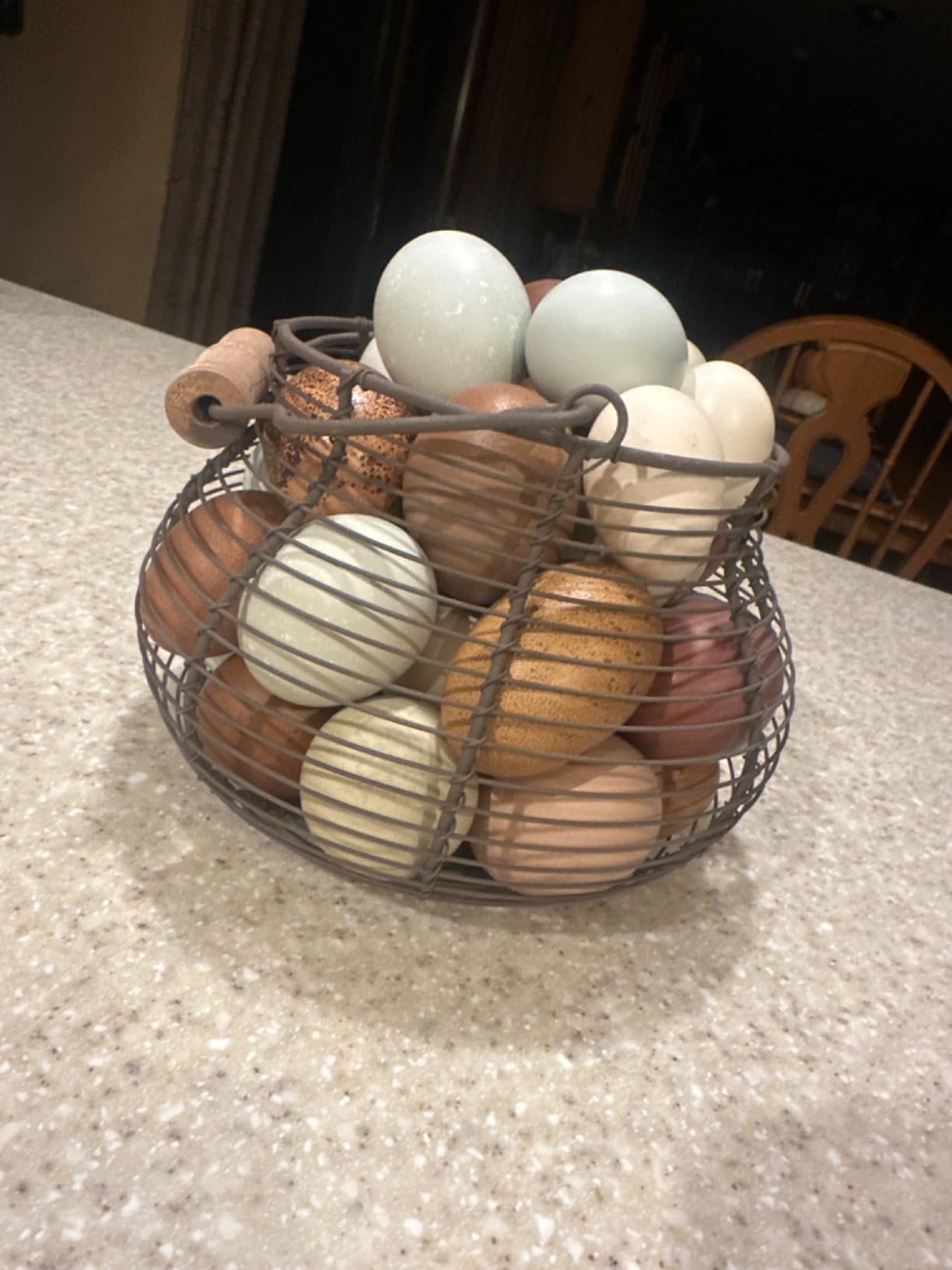 Farmhouse Wire Egg Baskets for Gathering Fresh Egg With Handle customer photo 1