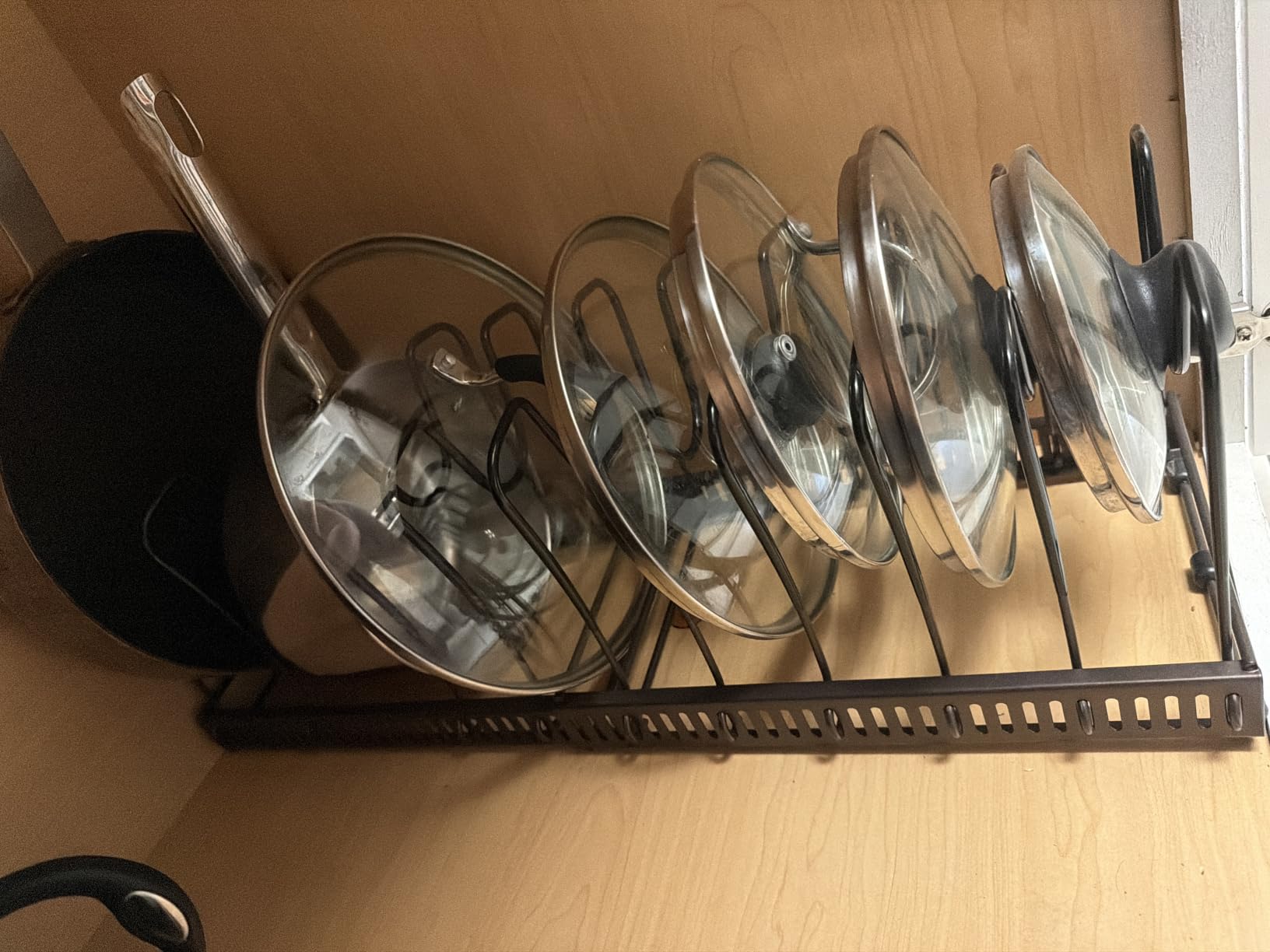 ROOHUA Pot and Pan Lid Organizer Rack for Under Cabinet, 12