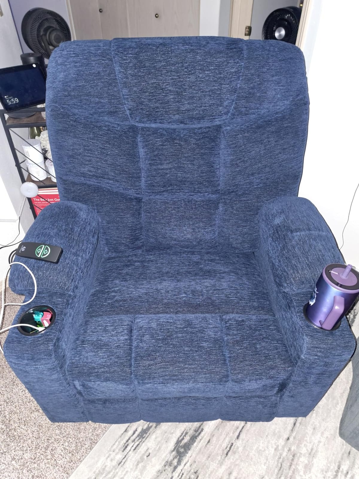 MCombo Power Lift Recliner for Elderly, Fabric 7287 (Navy Blue, Medium) customer photo 1
