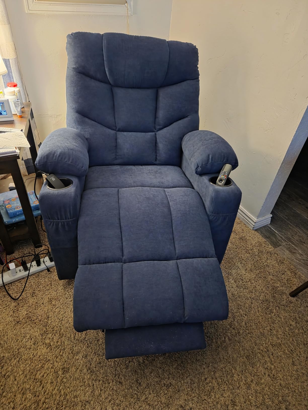 MCombo Power Lift Recliner for Elderly, Fabric 7287 (Navy Blue, Medium) customer photo 2