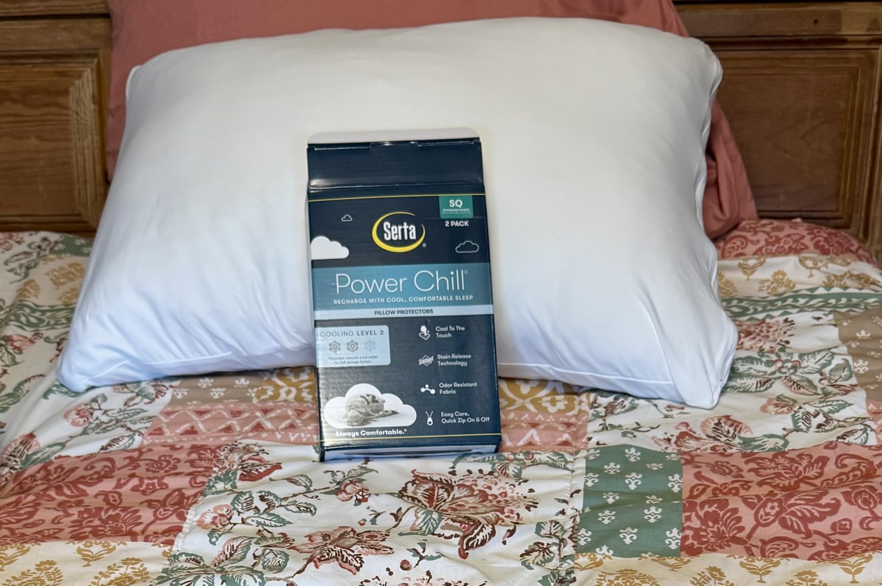 Serta Power Chill Cooling Pillow Protectors, Standard/Queen (2 Pack) customer photo 2