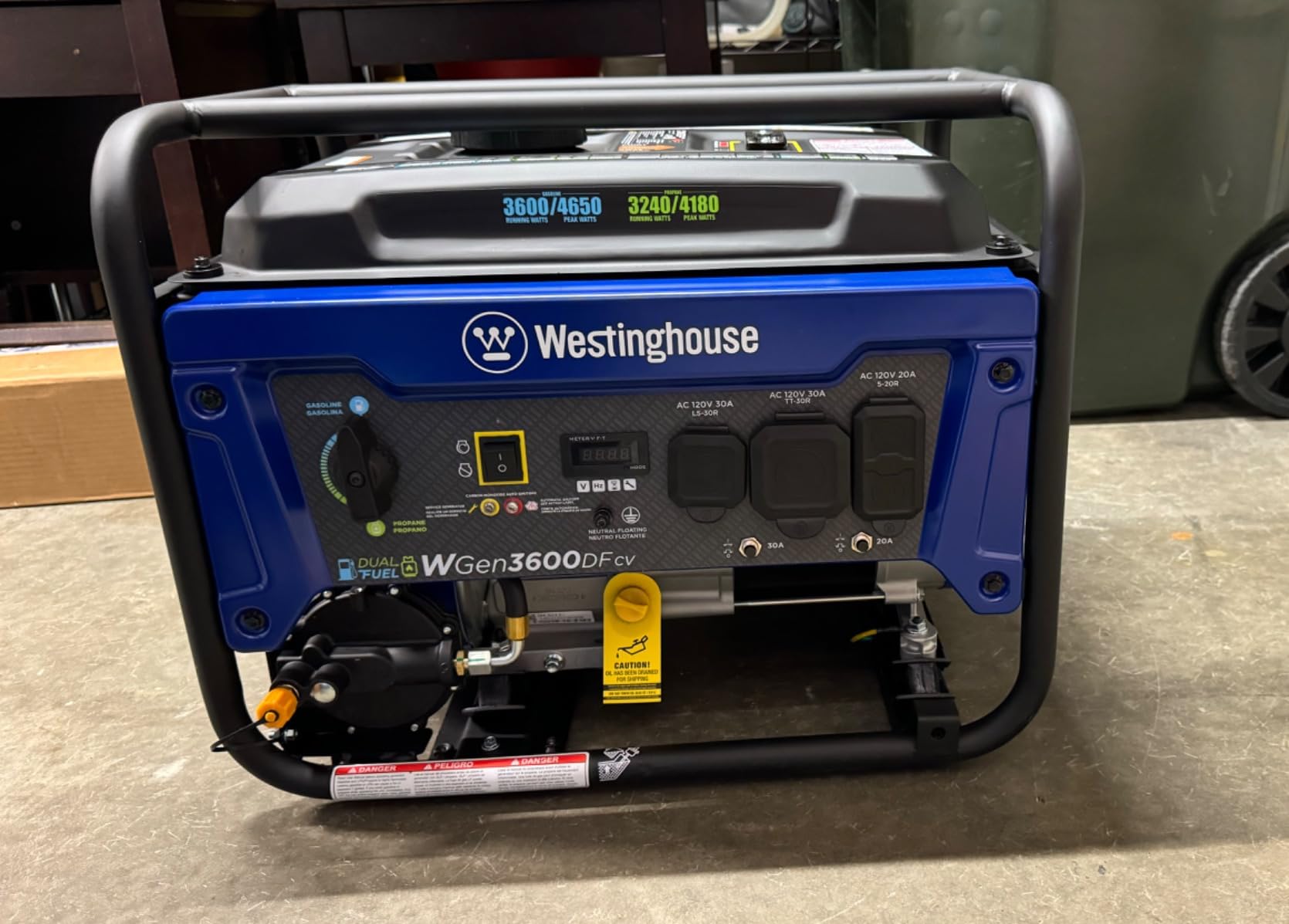 Westinghouse 4650 Peak Watt Dual Fuel Portable Generator, RV Ready 30A Outlet, Gas & Propane Powered, CO Sensor customer photo 2