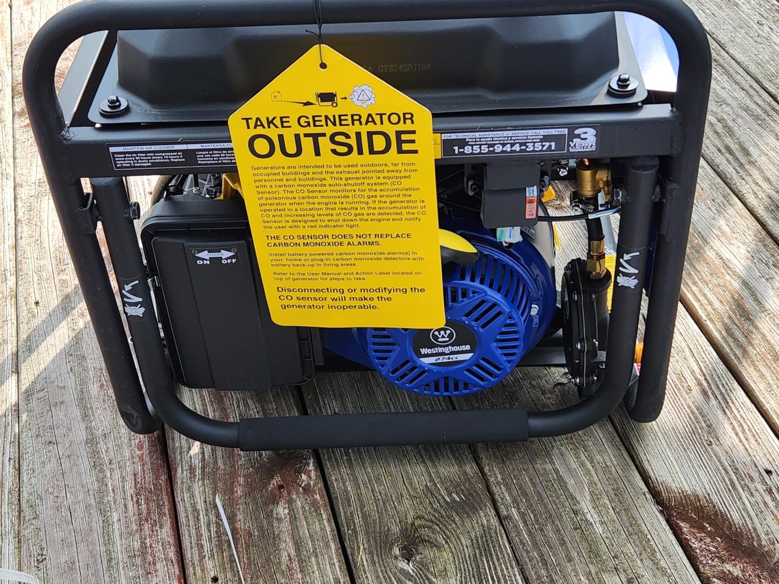Westinghouse 6500 Watt Dual Fuel Home Backup Portable Generator, Transfer Switch Ready 30A Outlet, RV Ready 30A Outlet, CO Sensor customer photo 1