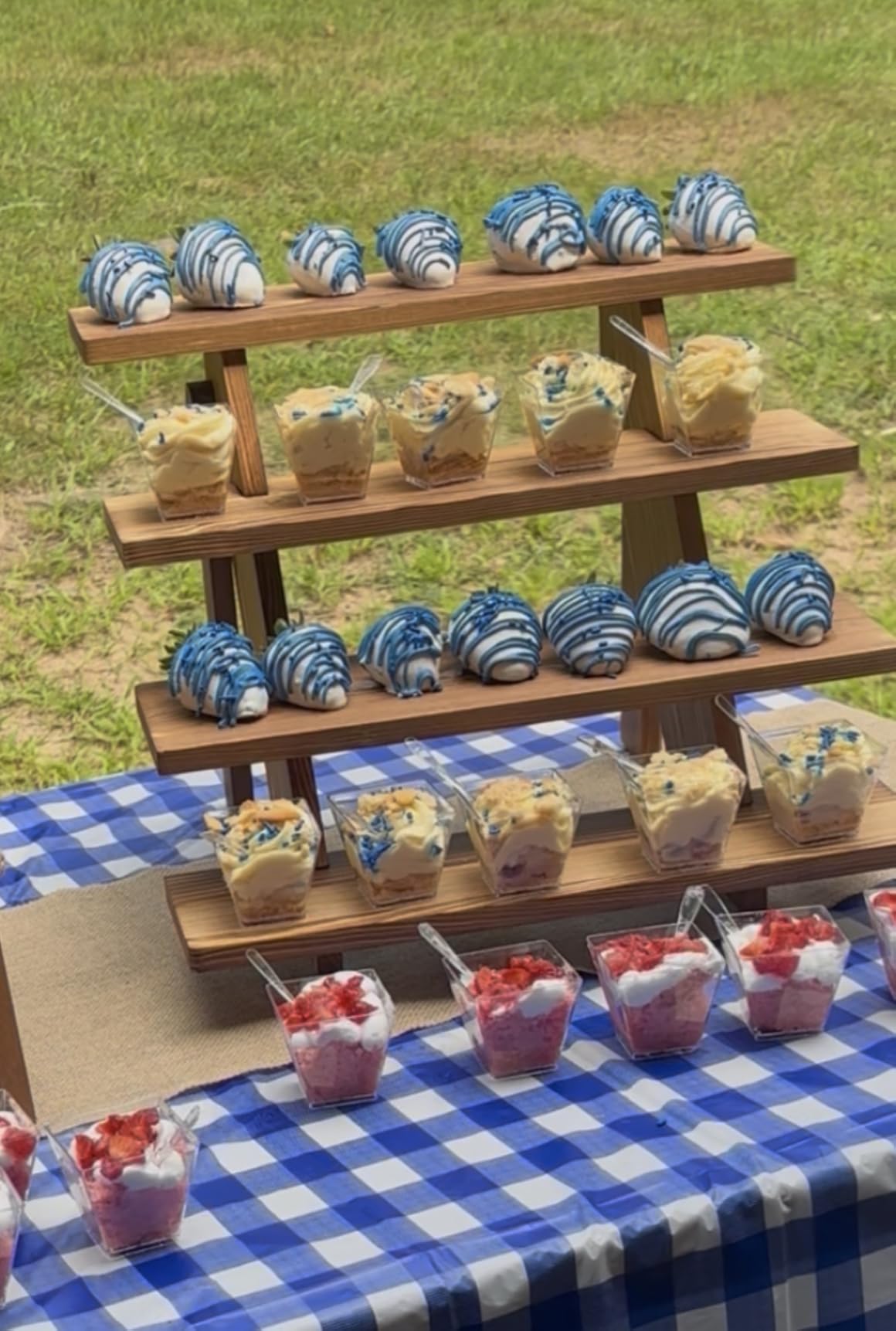 Manspdier Wooden Display Stand Wood Cupcake Stands Rustic Wood Risers customer photo 1
