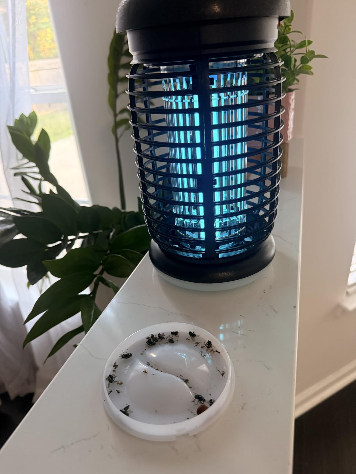 LUOJIBIE Bug Zapper Outdoor, Electric Mosquito Killer Fly Trap with UV/LED Light, 4200V High Voltage Waterproof Flying Insect Zapper for Backyard Patio, Indoor Mosquito Zapper for Home Garage customer photo 2