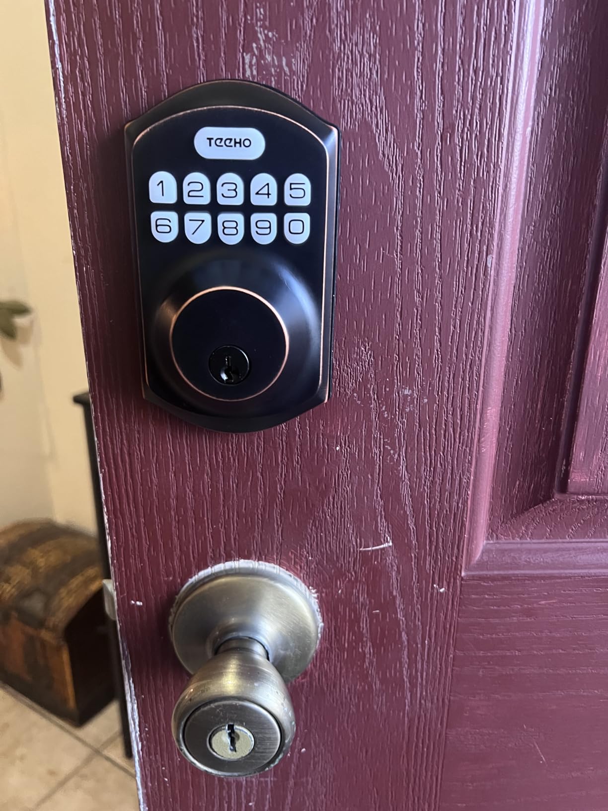 TEEHO TE001 Keyless Entry Deadbolt with Keypad for Front Door, Bronze customer photo 1