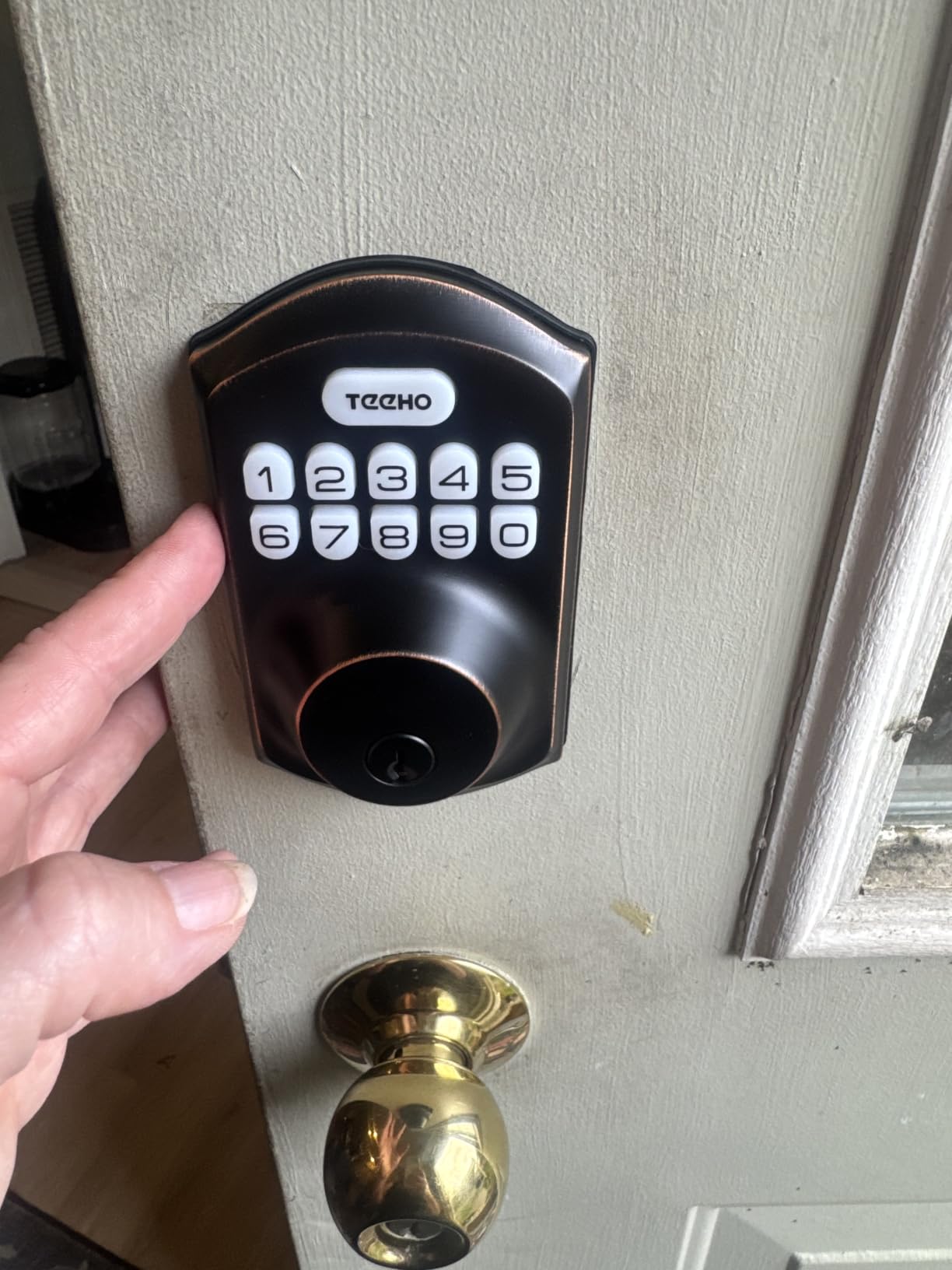 TEEHO TE001 Keyless Entry Deadbolt with Keypad for Front Door, Matte Black customer photo 1