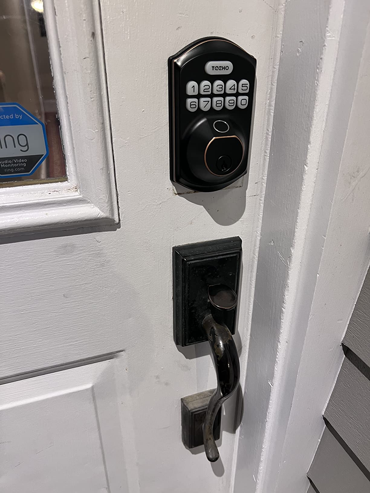 TEEHO TE002 Fingerprint Deadbolt with Keypad for Front Door, Matte Black customer photo 1