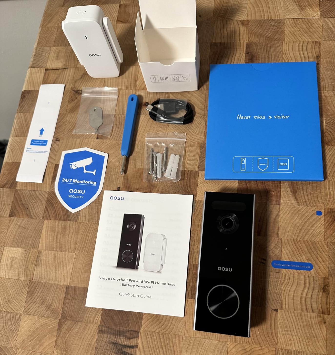 aosu 2K Wireless Doorbell Camera with aosuBase, Battery Powered, 2.4G WiFi customer photo 1