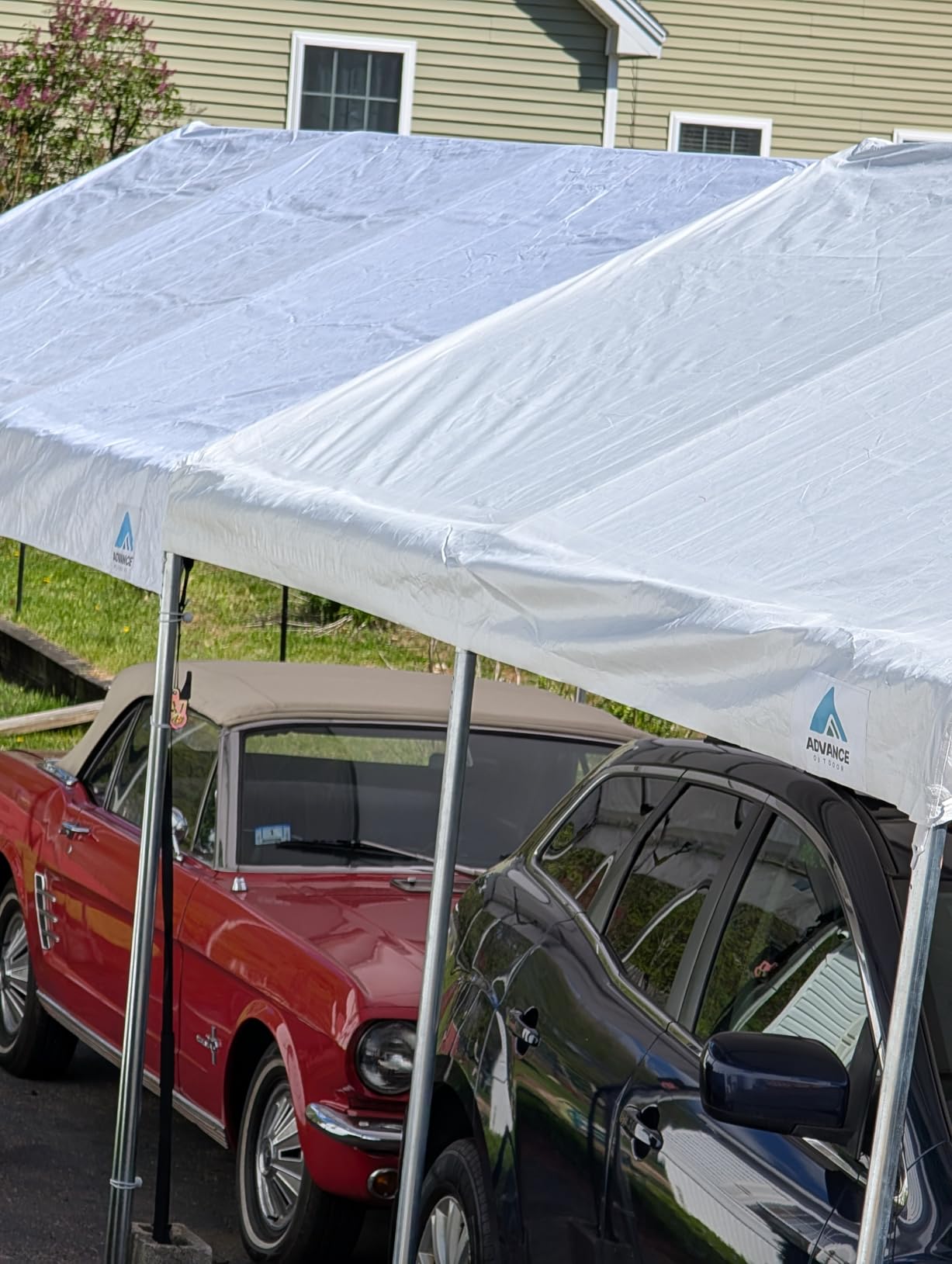 ADVANCE OUTDOOR 12x20 ft Heavy Duty Carport Potable Car Canopy Garage Party Tent Boat Shelter, Adjustable Height from 9.8 ft to 11.3 ft, White customer photo 1