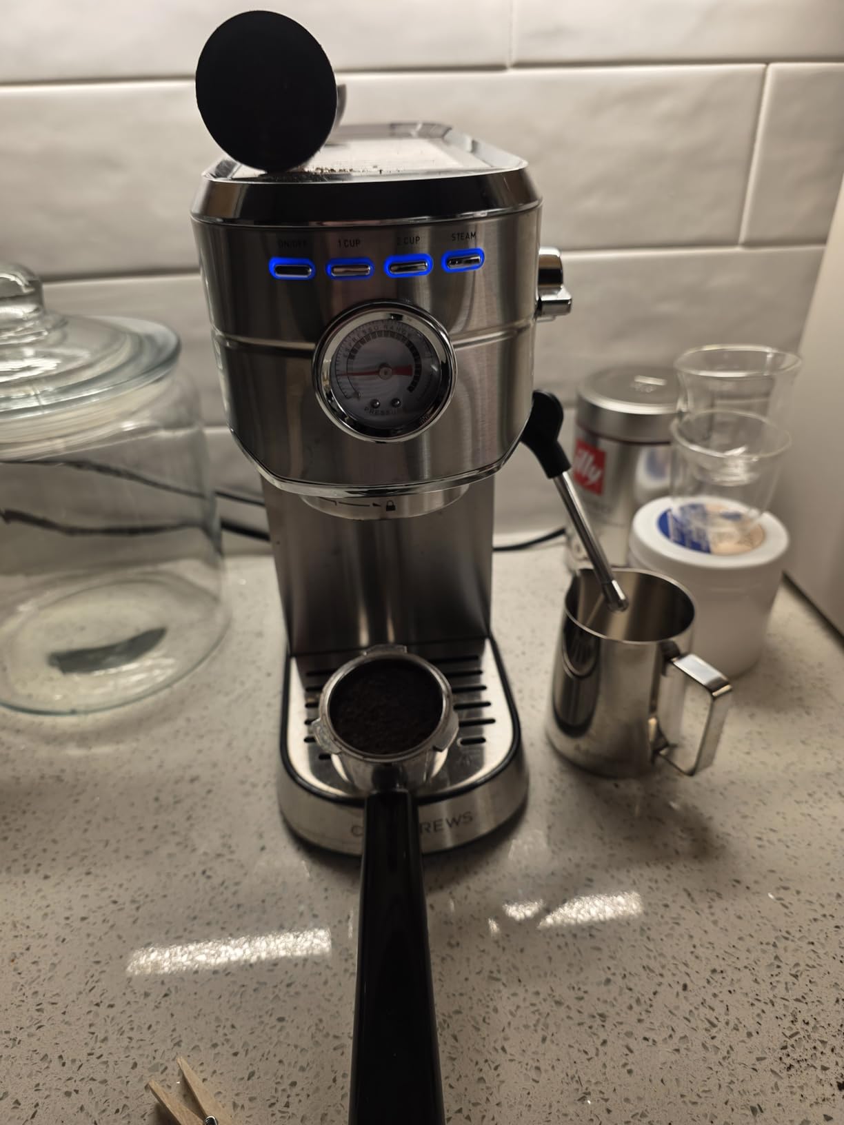 CASABREWS CM5418 Compact Espresso Machine with Milk Frothing Steam Wand customer photo 1