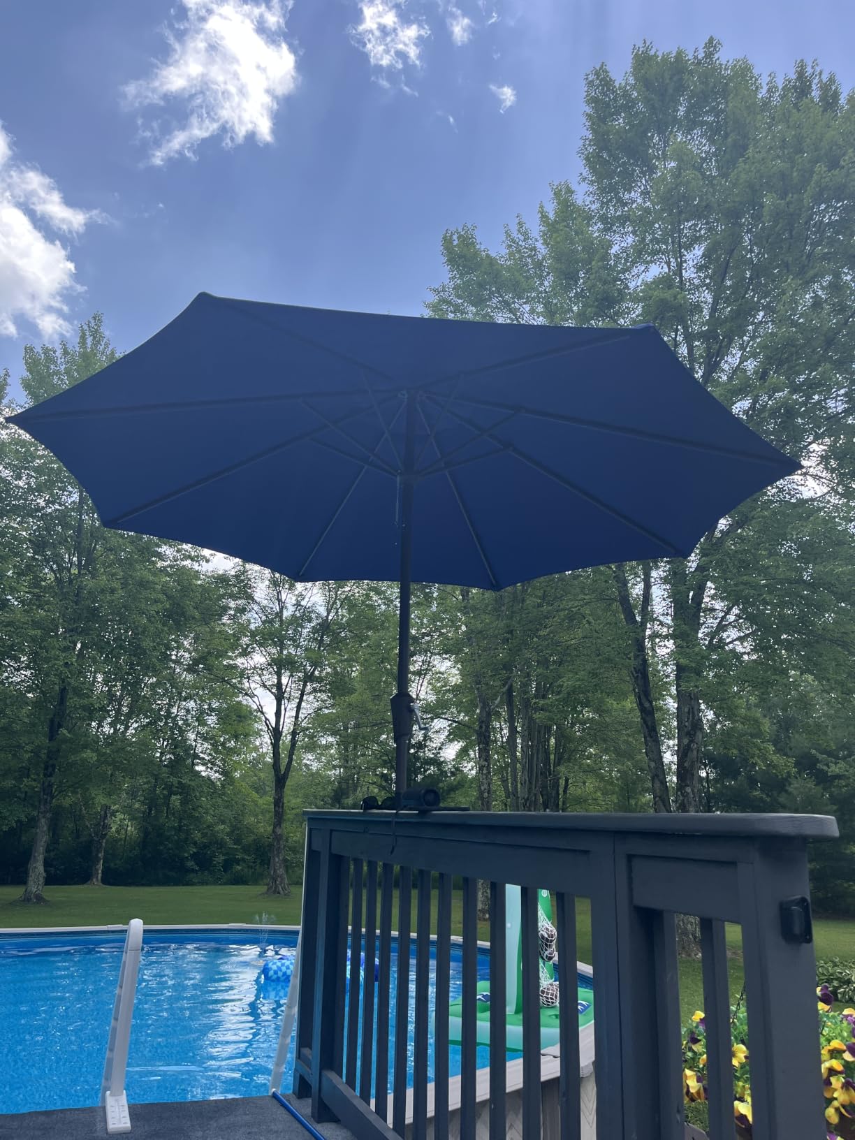 JEAREY 9FT Outdoor Patio Umbrella, Market Umbrella, Beige customer photo 2