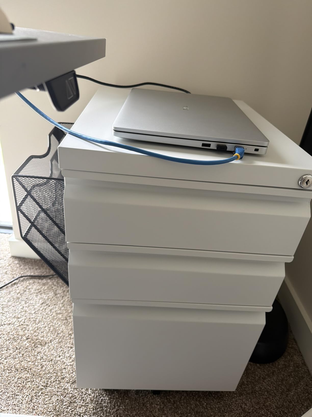 Letaya 3 Drawer Mobile File Cabinet with Lock,Under Desk Metal Filing Cabinets for Home Office Organizer Letters/Legal/A4((Fully Assembled-Black) customer photo 2