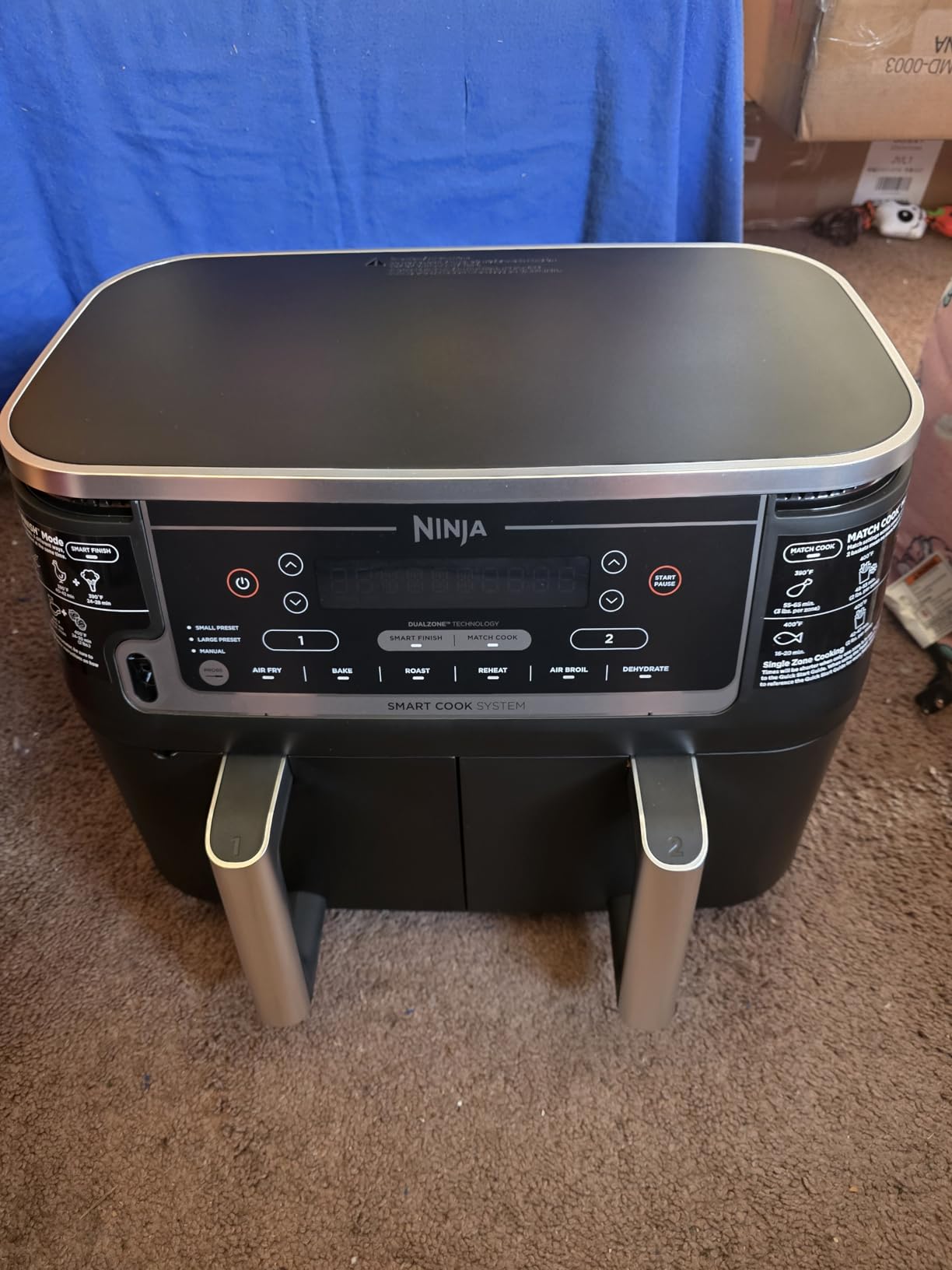 Ninja Foodi Air Fryer, 10 Qt DualZone Smart XL, 6-in-1, Black, DZ550 customer photo 1