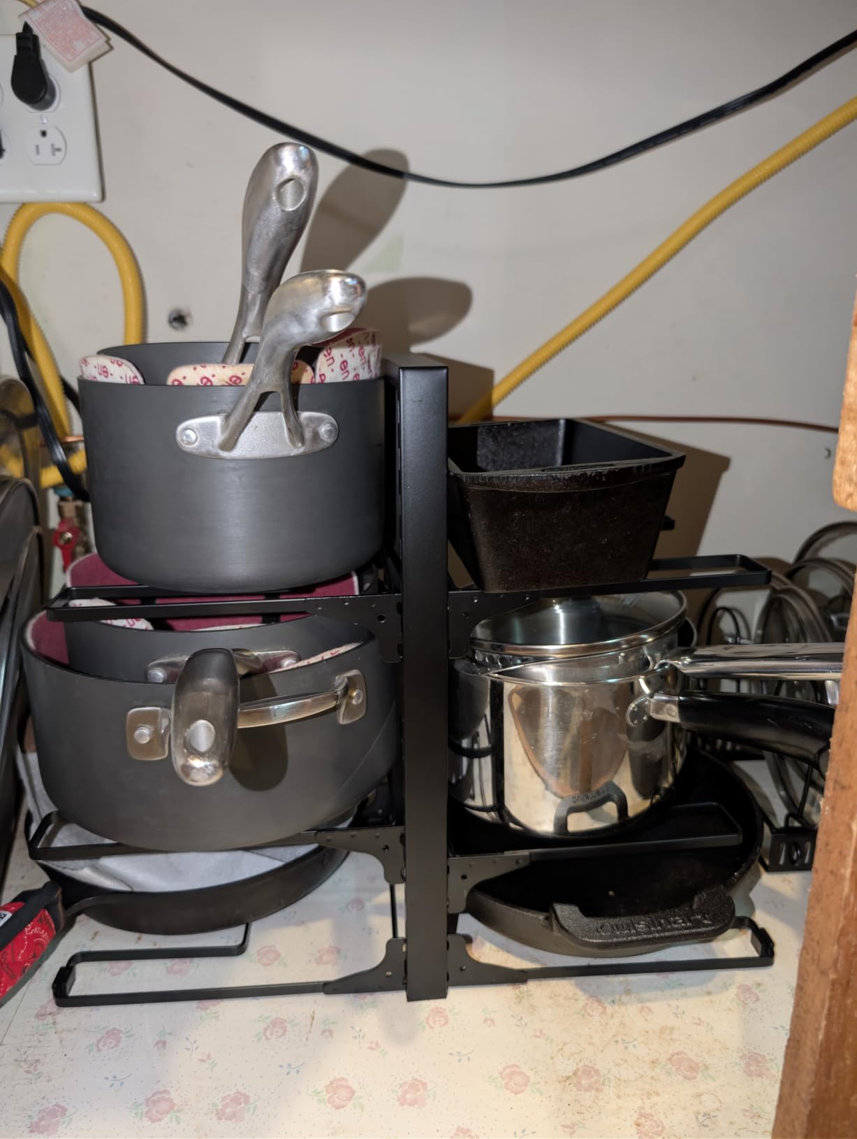 MUDEELA 8-Tier Heavy Duty Pots and Pans Organizer under Cabinet, Black customer photo 2