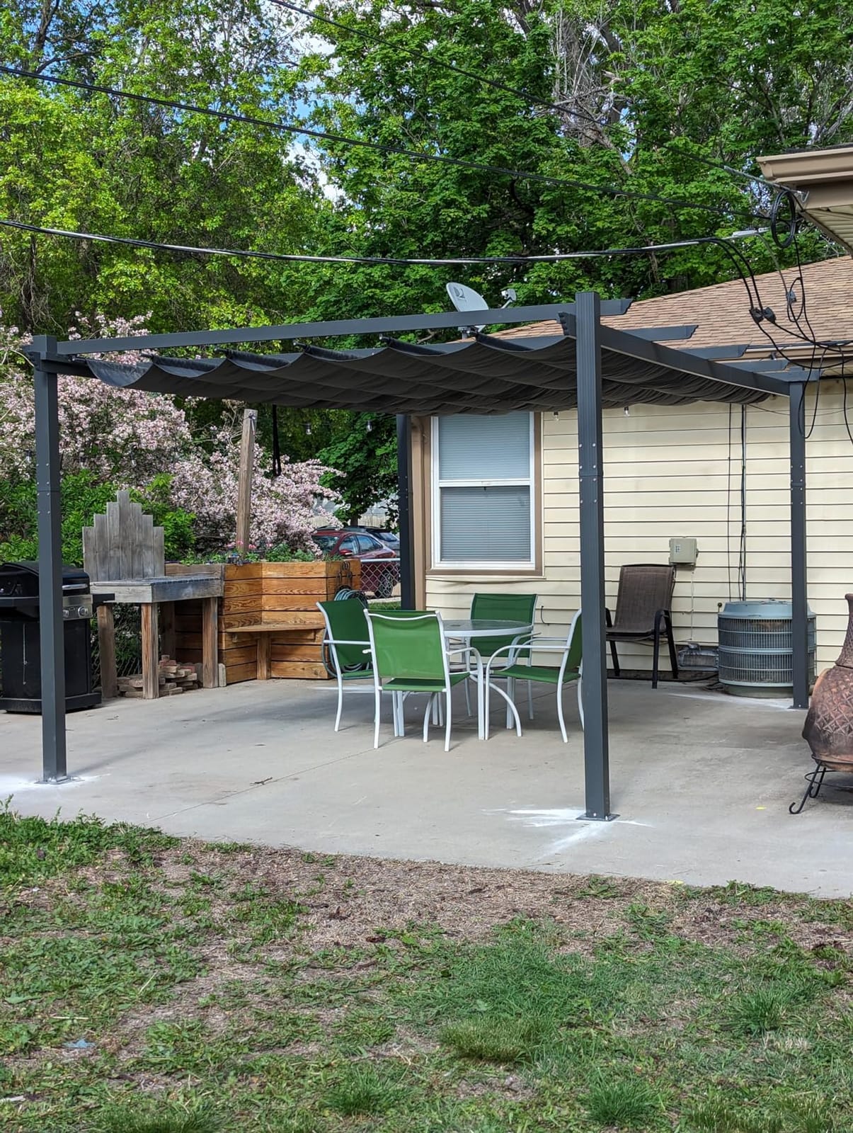 PURPLE LEAF Outdoor Pergola 12' X 16' Retractable Canopy Aluminum, Gray customer photo 1