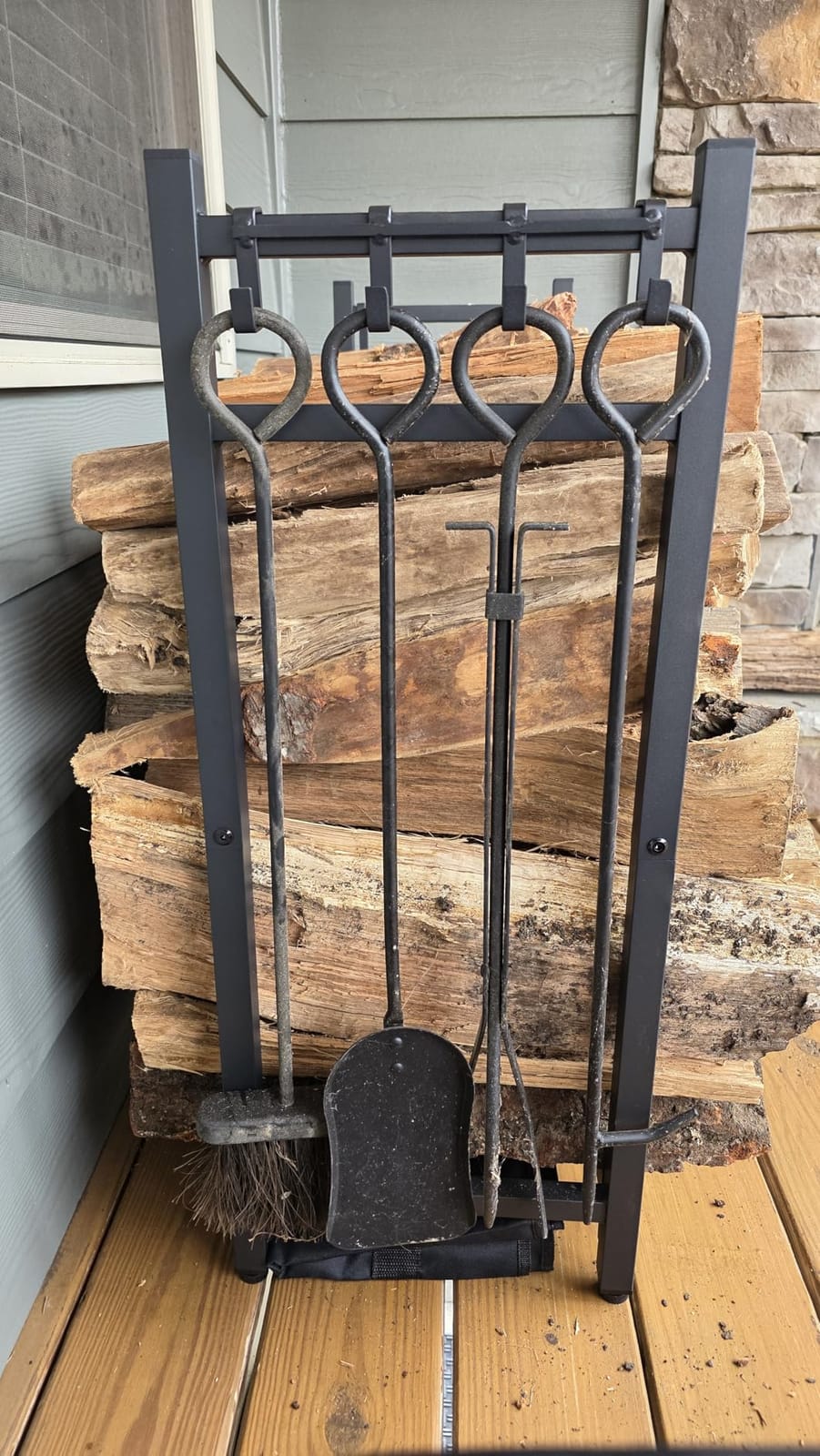 Firewood Rack Outdoor with Cover, 4FT Indoor Wood Rack for Firewood customer photo 1