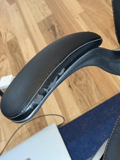 COLAMY High Back Executive Office Chair - Padded Leather Ergonomic Computer Desk Chair with Inflatable Lumbar Support & Flip-Up Arms, Adjustable Tilt Lock Swivel Task Chair for Home Office, Black customer photo 1