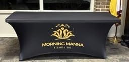 UV Centre Custom Table Cloth Cover for Business, Personalized Spandex Logo Tablecloth with Custom Image & Text, Stretch Fitted Display Table Cover for Trade Shows, Expo, Events, 6 FT customer photo 2