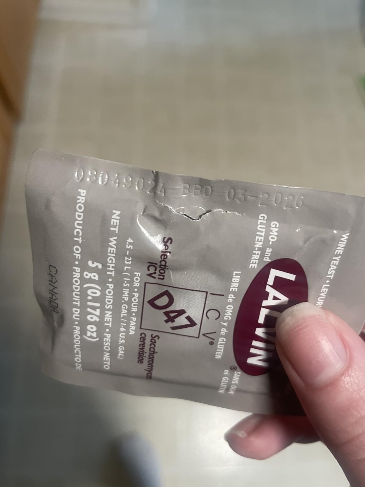 Lalvin D47 Wine Yeast (10 Pack) - Sold by CAPYBARA Distributors Inc. | Make Wine Cider Mead Kombucha At Home, 5 g Sachets, Saccharomyces cerevisiae customer photo 1