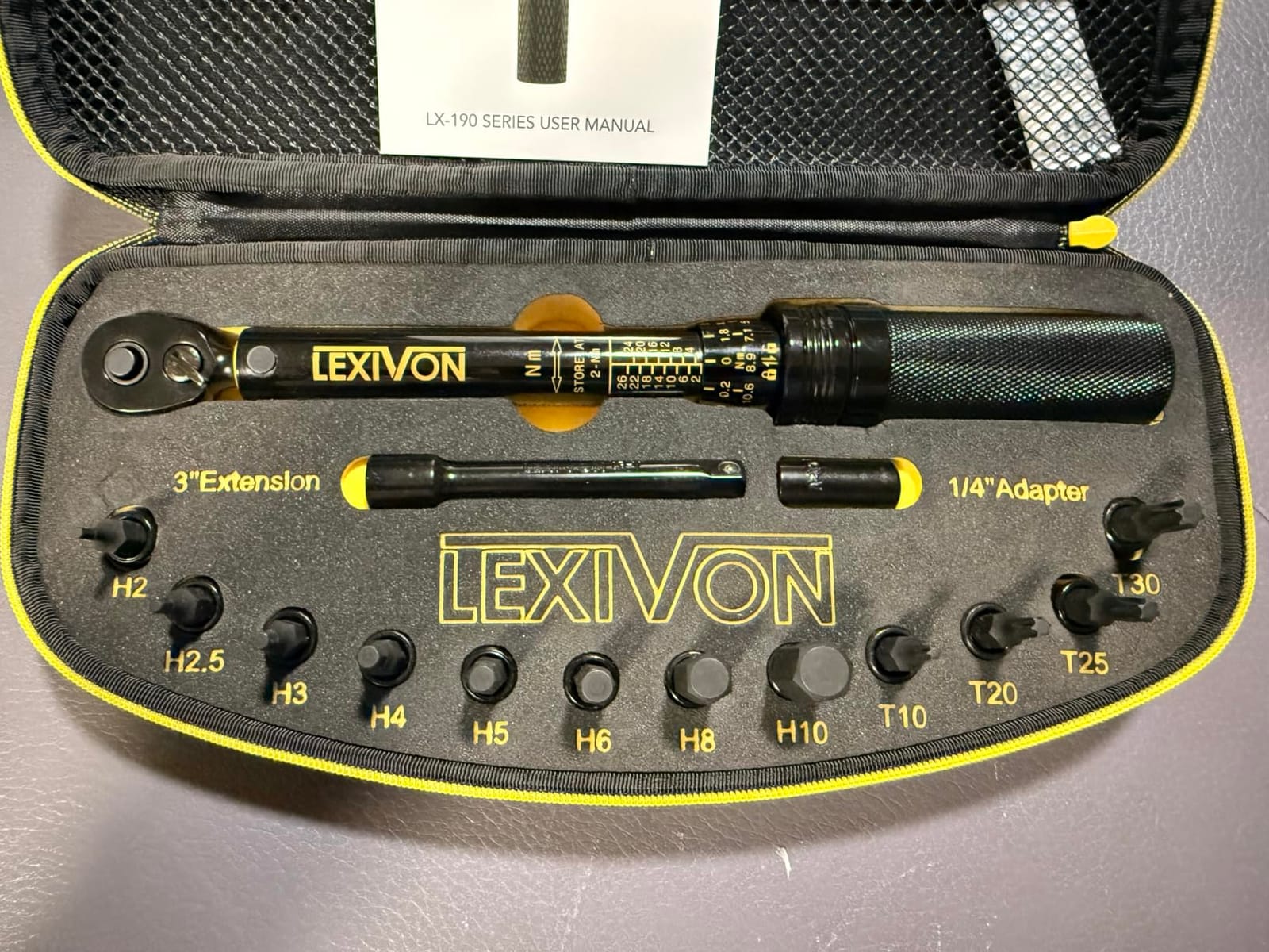 LEXIVON Bike Torque Wrench 1/4-Inch Dr. 15-Piece Kit | 72-Tooth Gear, Dual-Direction Click Type 2~26 Nm / 17.7~230.1 in-lb (LX-191) customer photo 1