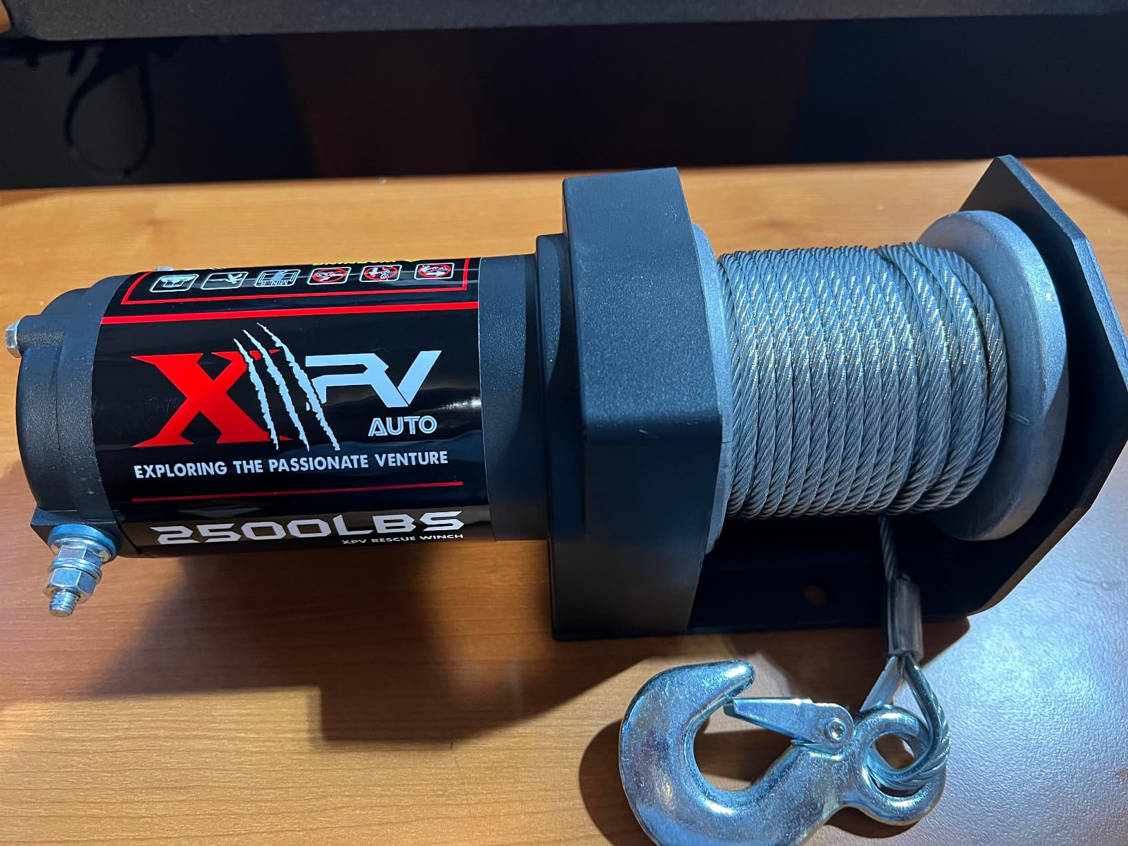 XPV AUTO 2500lbs Electric Winch 12V Waterproof Steel Cable with Wired Remote Control & Mounting Plate ATV UTV Towing Trailer Winch Off-Road customer photo 1