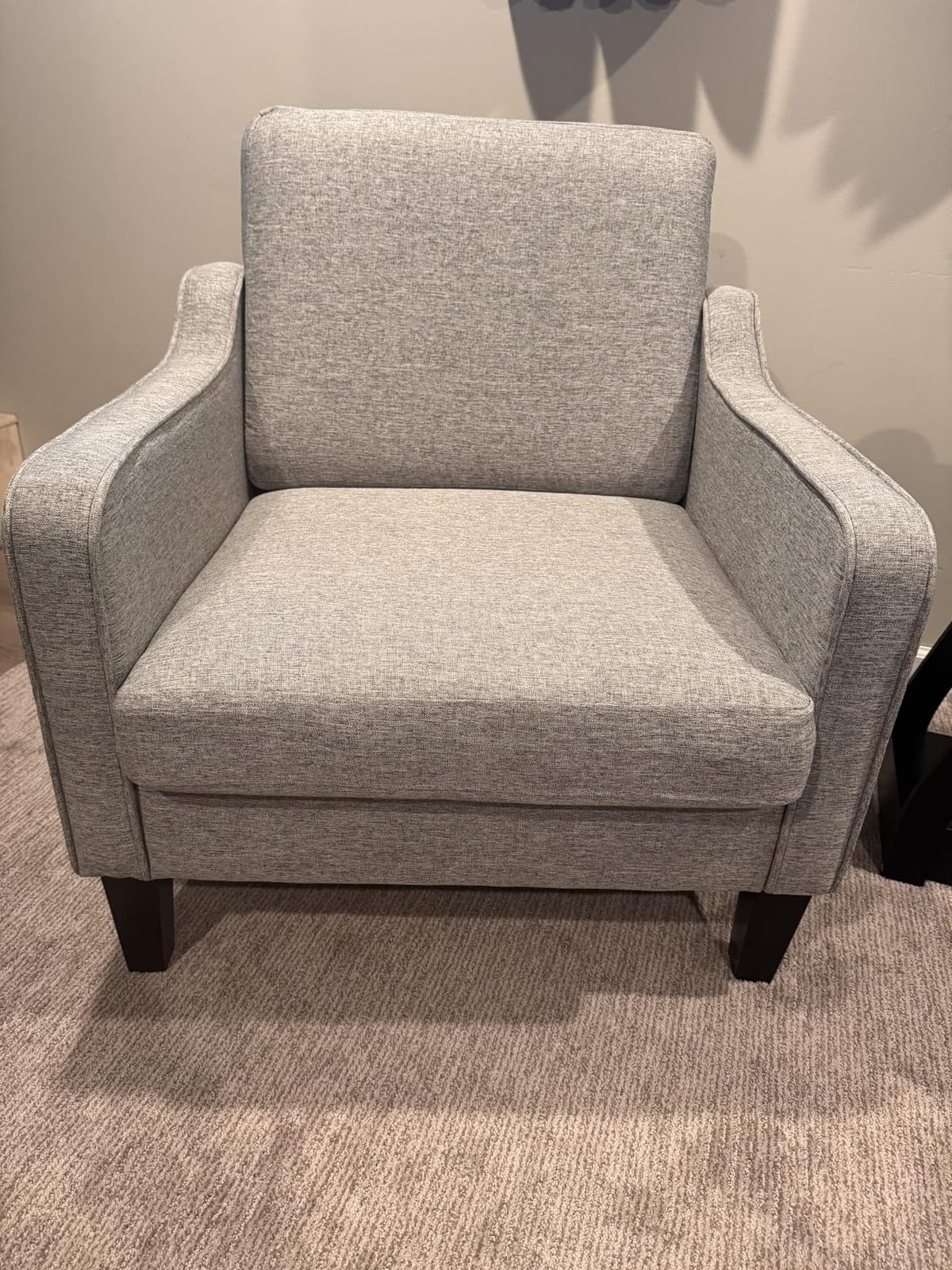 VINGLI Mid century Modern Accent Chair,Navy Blue Fabric Accent Chairs for Living Room Upholstered Armchair with Scooped Arms for Bedroom,Apartment,Studio,Office,Waiting Room customer photo 1
