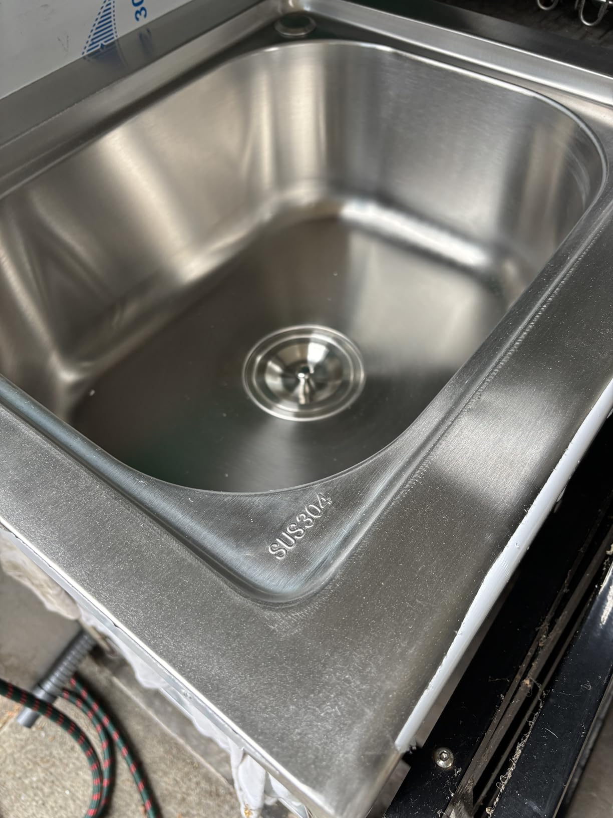 Stainless Steel Utility Sink, Freestanding Single Bowl Garage Sink 22 Inch customer photo 1