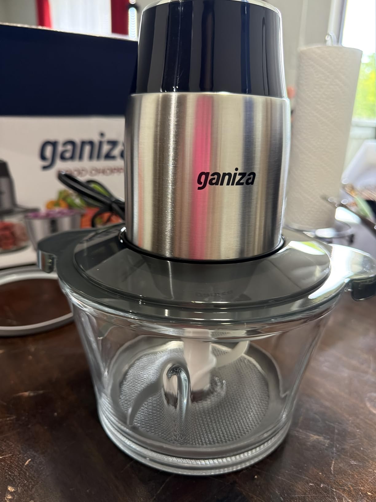 Ganiza Food Processors with 2 Bowls, 450W Meat Grinder Vegetable Chopper | 2-Speed Electric Food Chopper with 8 Cup Glass & 8 Cup Stainless Steel Bowls -Includes 2 Sets of Blades for Fruits/Meat/Nuts customer photo 1