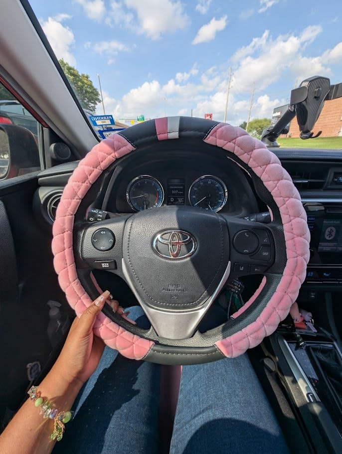 Cxtiy Premium Ice Silk Steering Wheel Cover - Soft, Breathable, and Anti-Slip for Ultimate Comfort and Style Fit Most of Cars SUV Auto Vehicle (C-Black) customer photo 1
