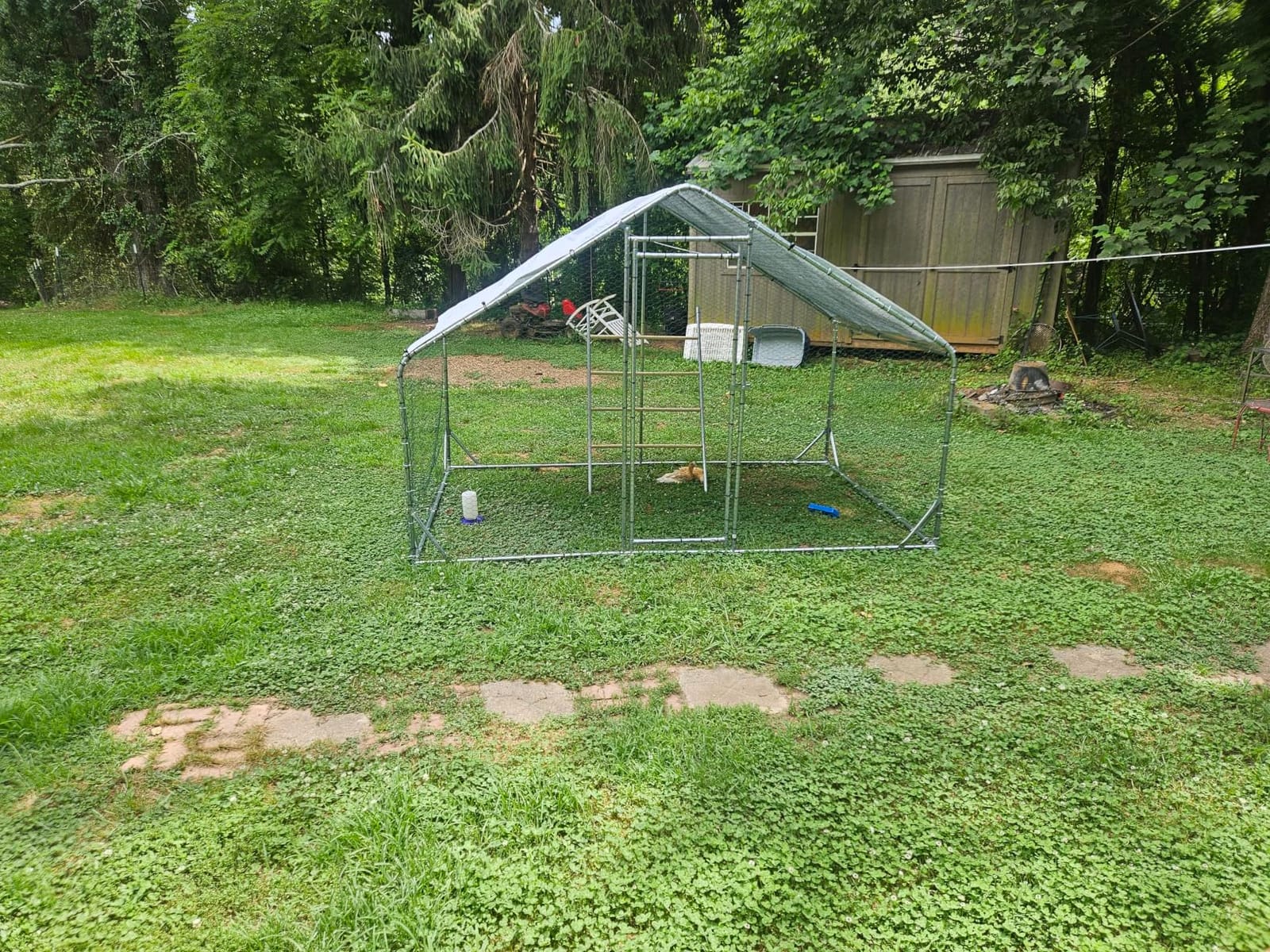 CHIKENCOOP 9.8 x 6.5 x 6.5 ft Metal Chicken Coop, Chicken Run with Cover customer photo 1