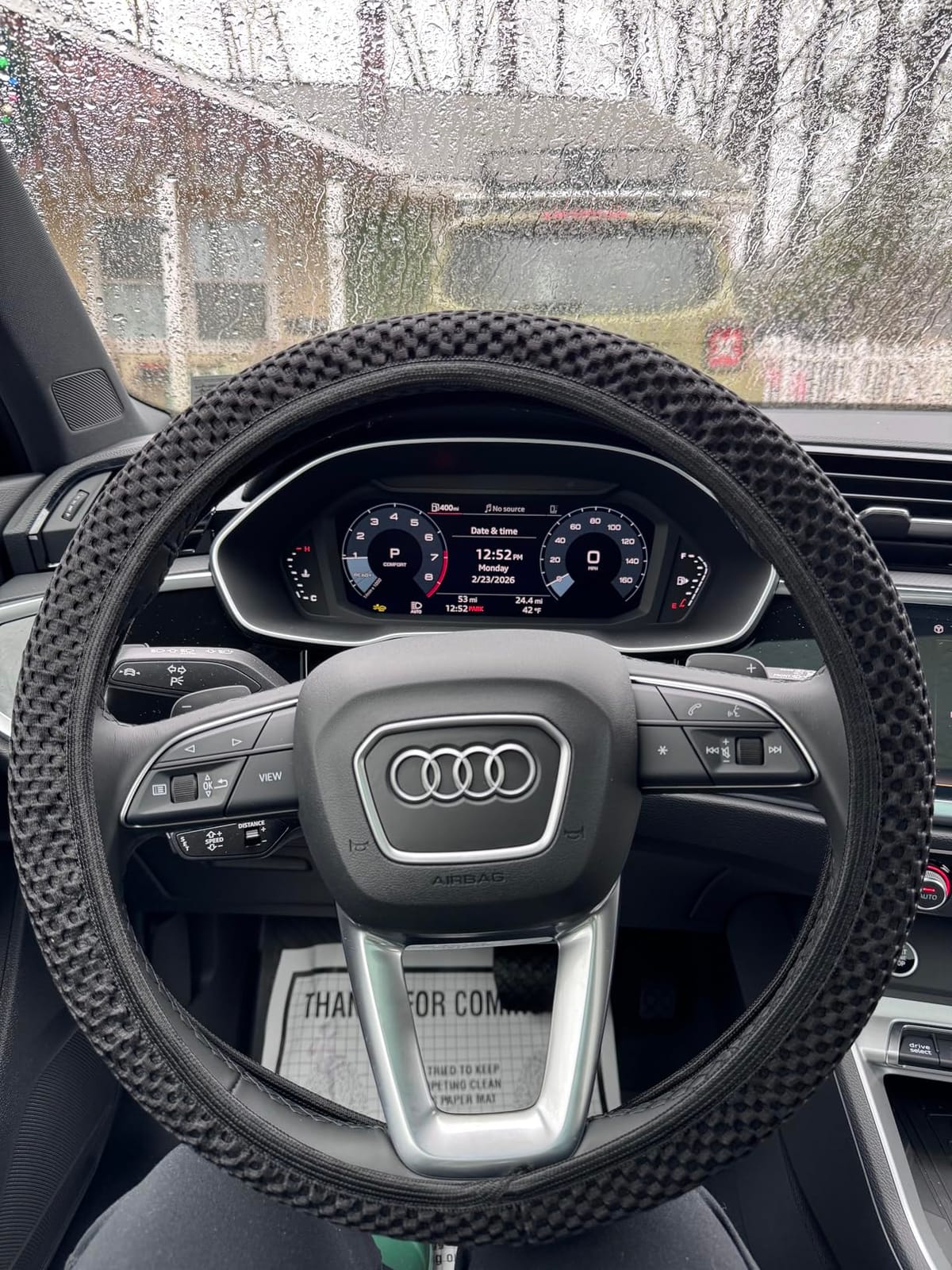 Alpmosn Elastic Stretch Steering Wheel Cover, Universal Interior Accessories Steering Wheel Cover for Women & Men, Breathable Microfiber Ice Silk, Anti-Slip, Odorless, Easy Carry(Black) customer photo 1
