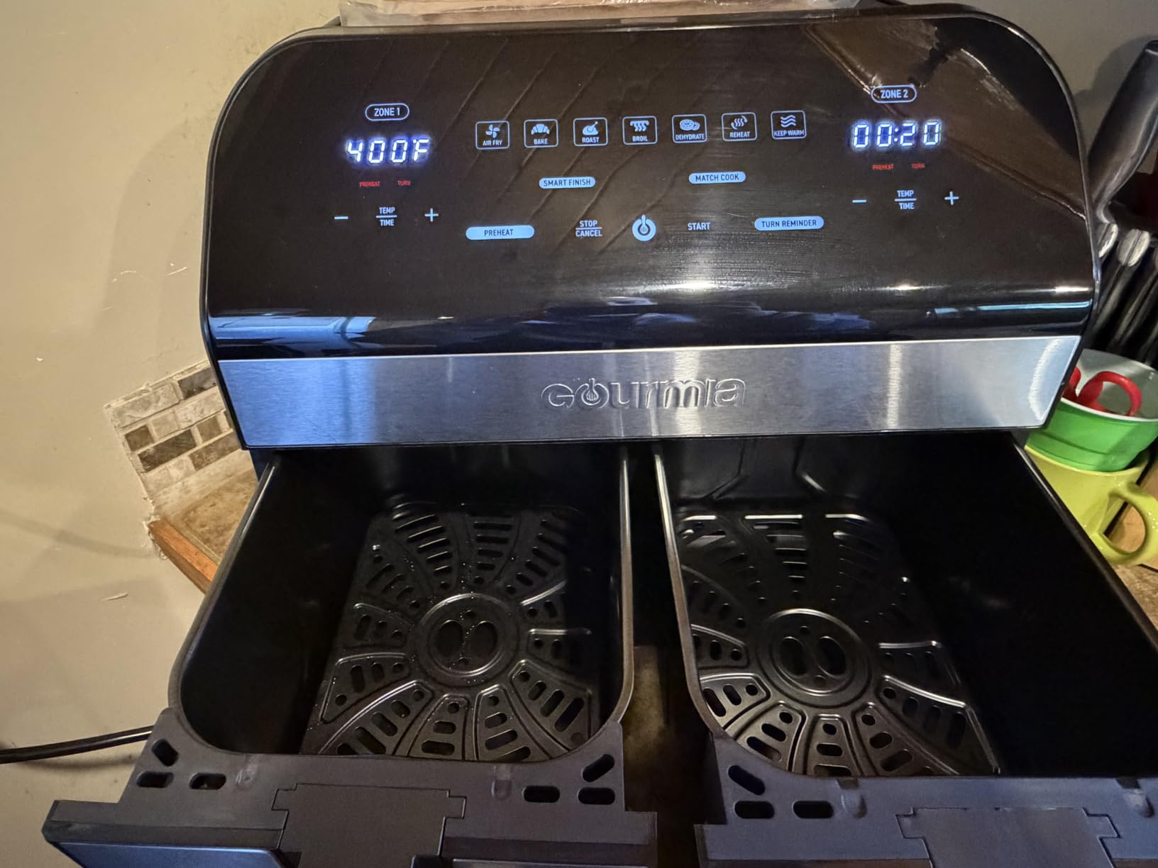 Gourmia Air Fryer - 10 Qt Dual Basket Capacity, Stainless Steel customer photo 1