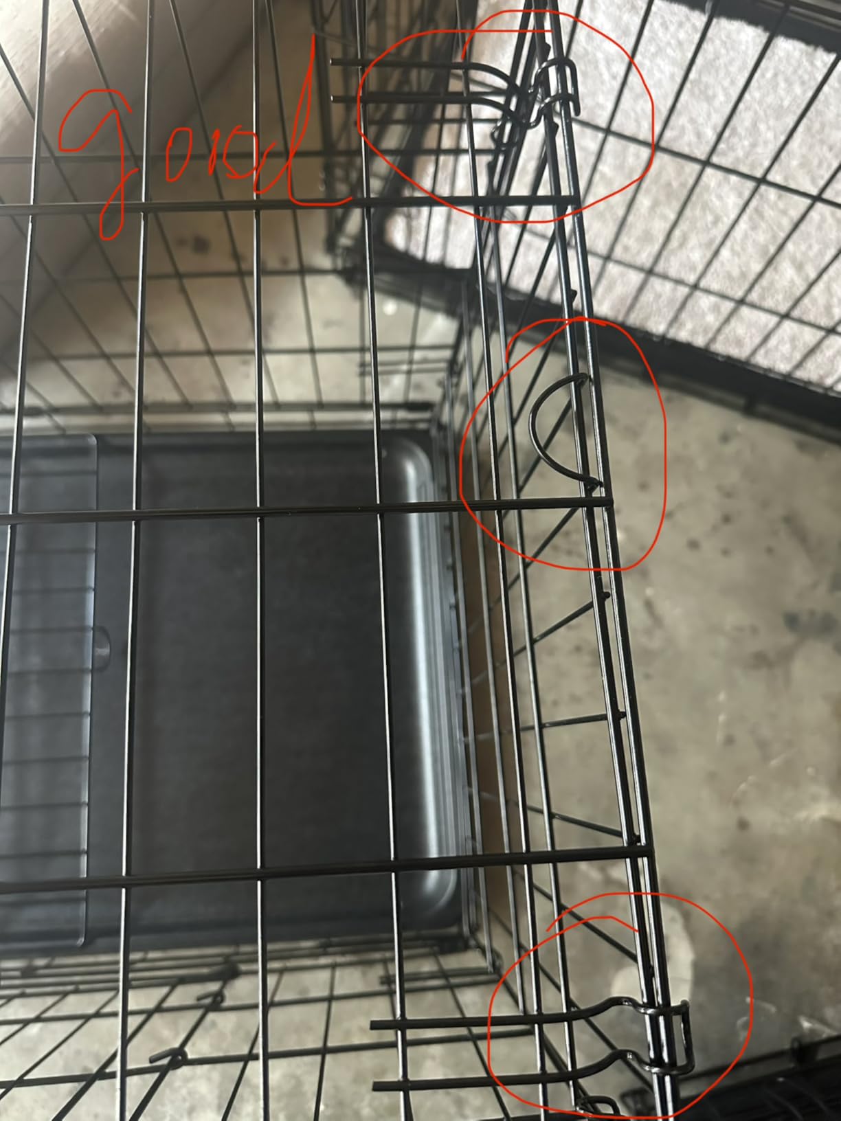 FDW Dog Crate for Large Dogs 42 Inch Folding Metal WirePet Cage Double Door W/Divider Panel Indoor Outdoor Kennel Leak-Proof Plastic Tray,Black customer photo 2