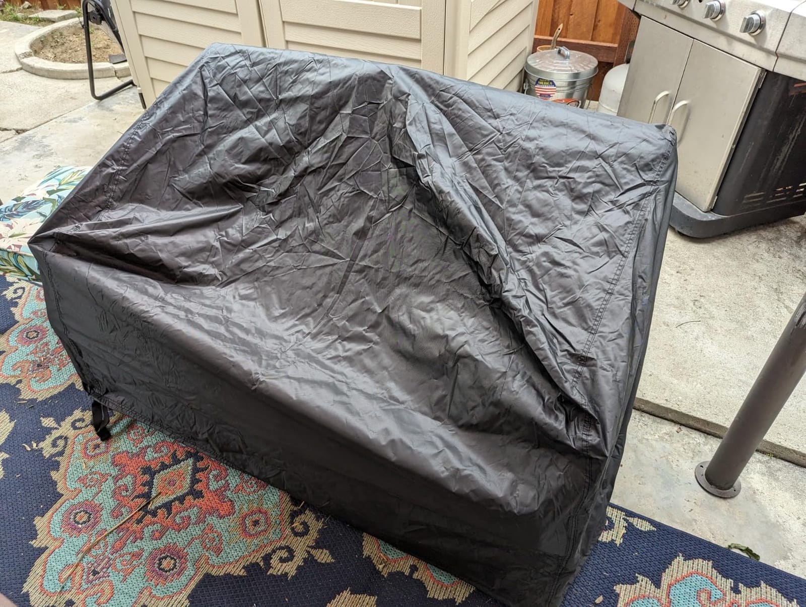 Mrrihand Patio Furniture Covers, 4 Piece Outdoor Furniture Cover Waterproof includ Ourdoor Sofa Cover, 2 Chair Covers, Coffee Table Cover with Windproof Buckle Strap and Adjustable Drawstring-Black customer photo 2