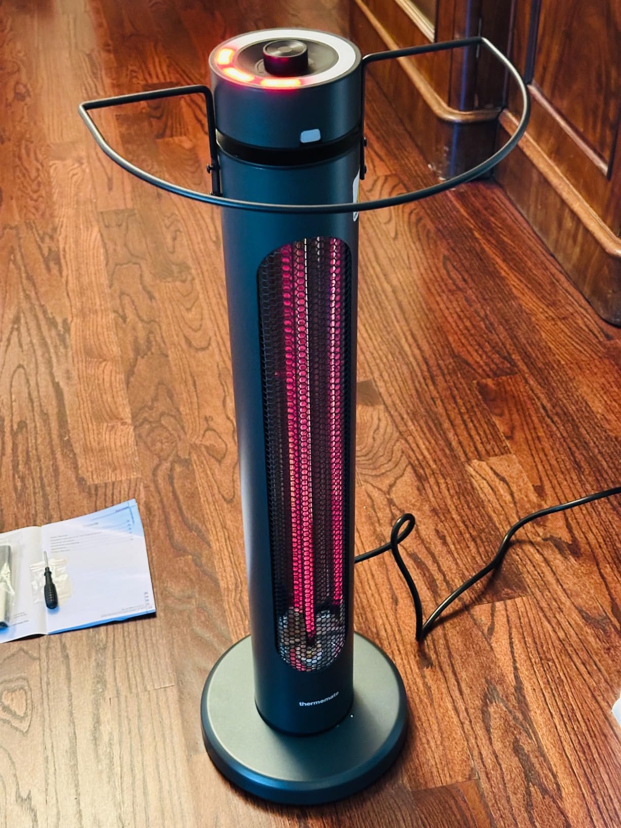ThermoMate Electric Patio Heater, 1500W IP65 Outdoor/Indoor Infrared Heater with Remote, 8 Heating Levels 8-Hour Timer & Oscillation, Tip-over Protection for Garage Backyard Restaurant customer photo 1