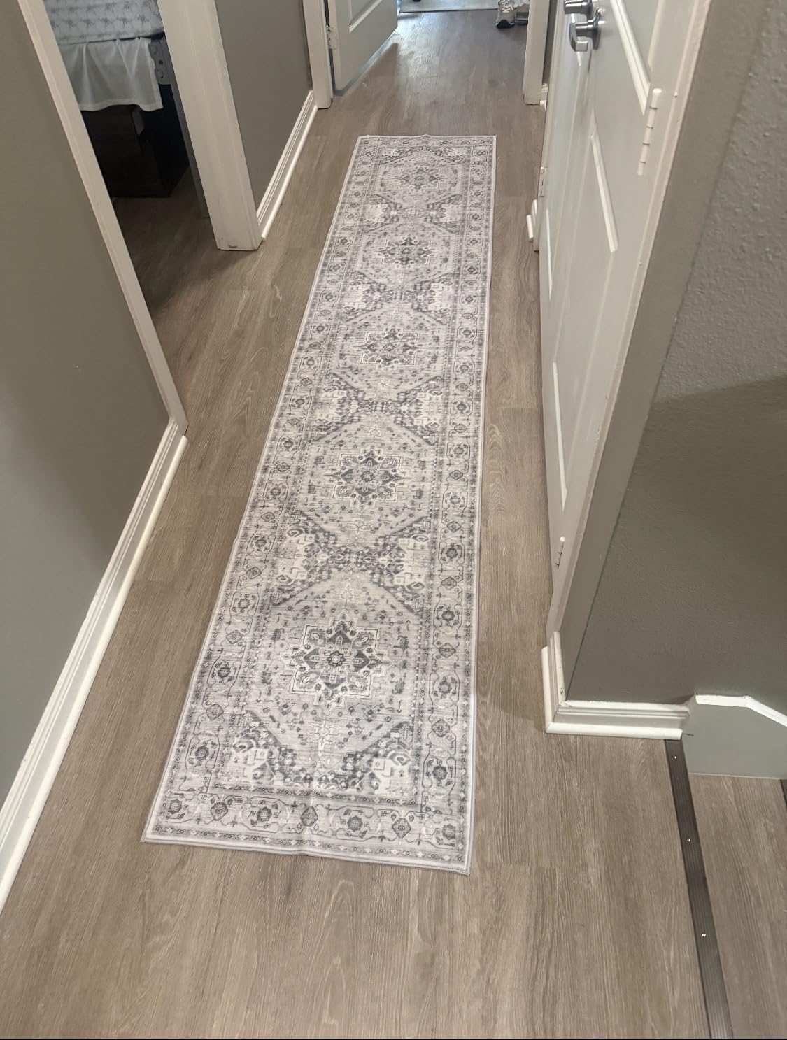 Washable Kitchen Runner Rug - 2'6''x12' Hallway Rug Distressed Mats Non-Slip Soft Room Floor Carpet for Dining Room (Beige, 2'6'' x 12') customer photo 1