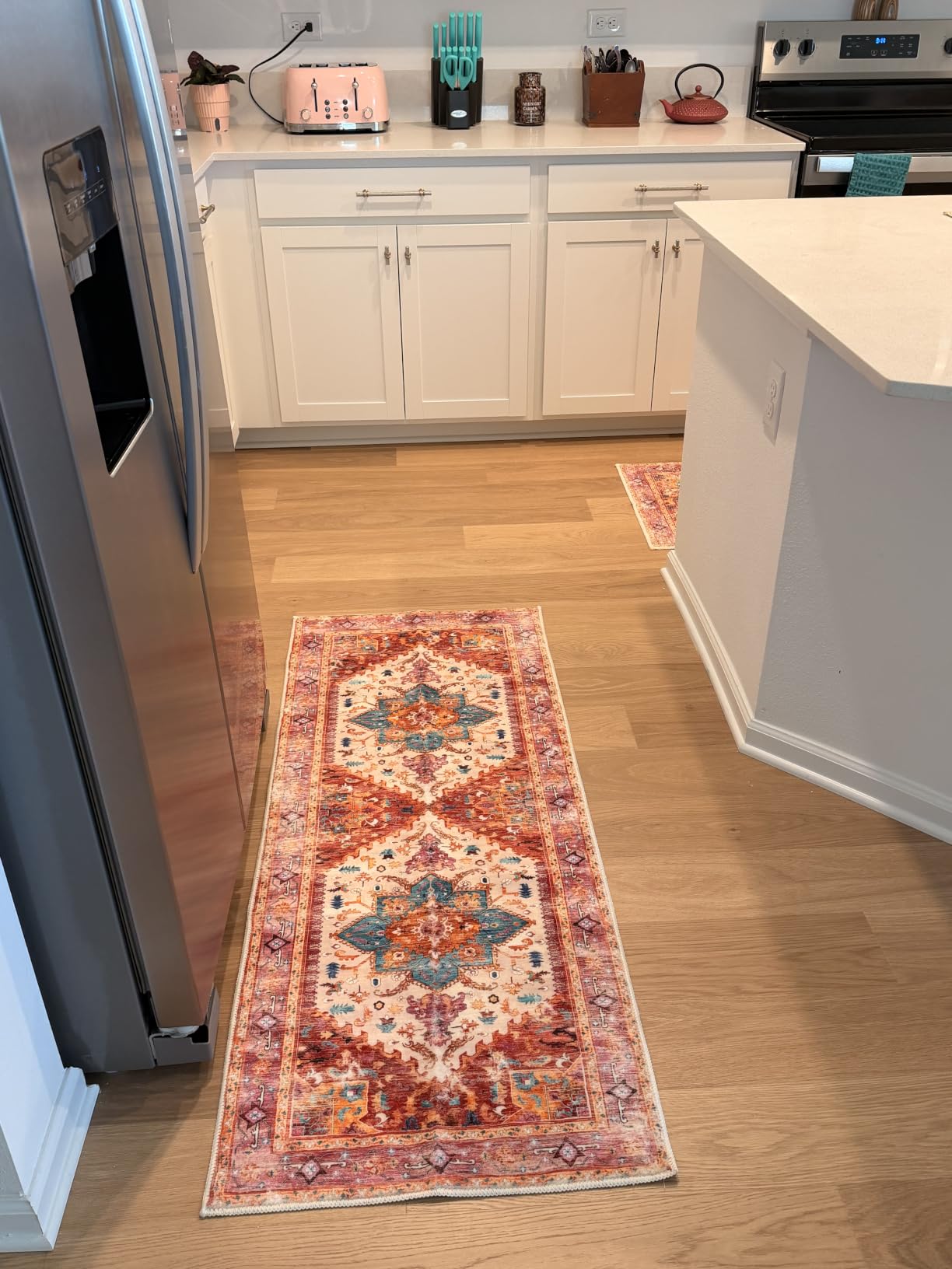 Yamaziot Washable Runner Rug, 2x8 Non-Slip Boho Vintage Hallway Kitchen Rug customer photo 2