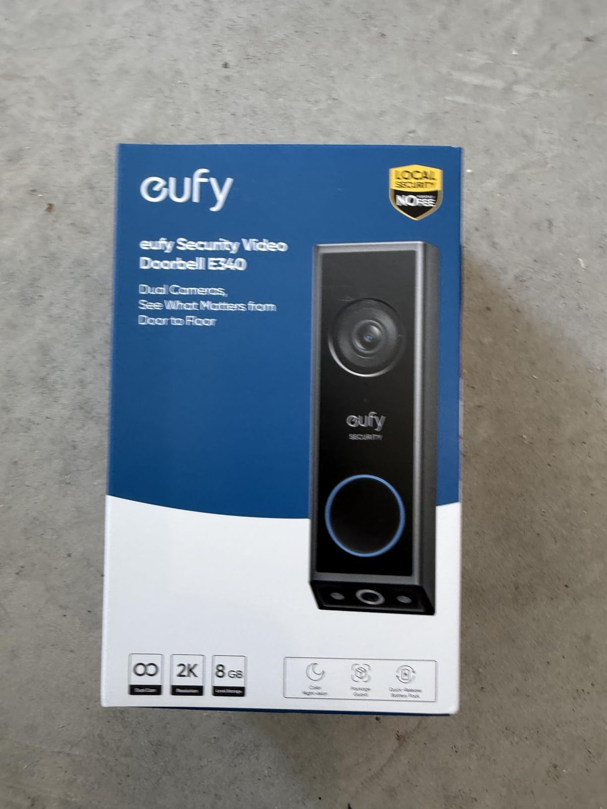 eufy Security Video Doorbell E340, Dual Cameras, 2K FHD customer photo 2