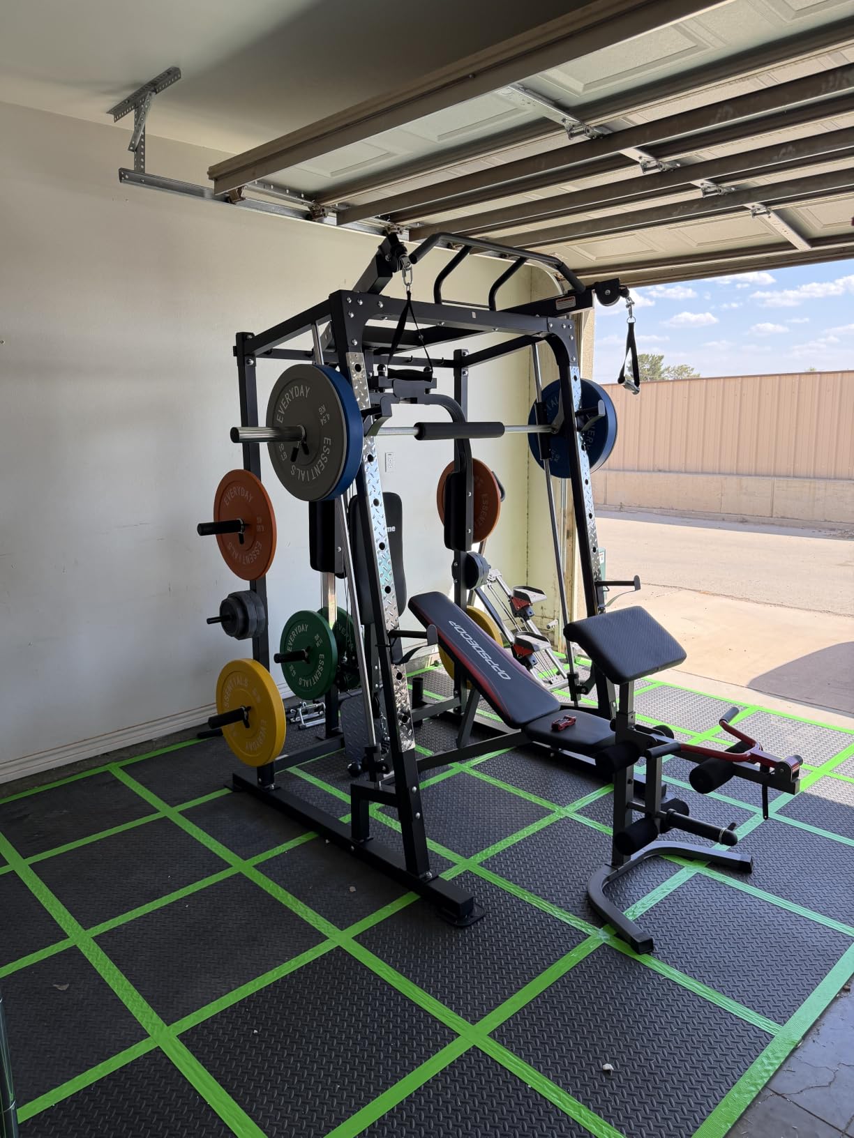 SunHome Smith Machine, 2000LBS Power Cage Squat Rack with Smith Bar, LAT Pull-Down Systems, Cable Crossover Machine for Home Gym customer photo 2