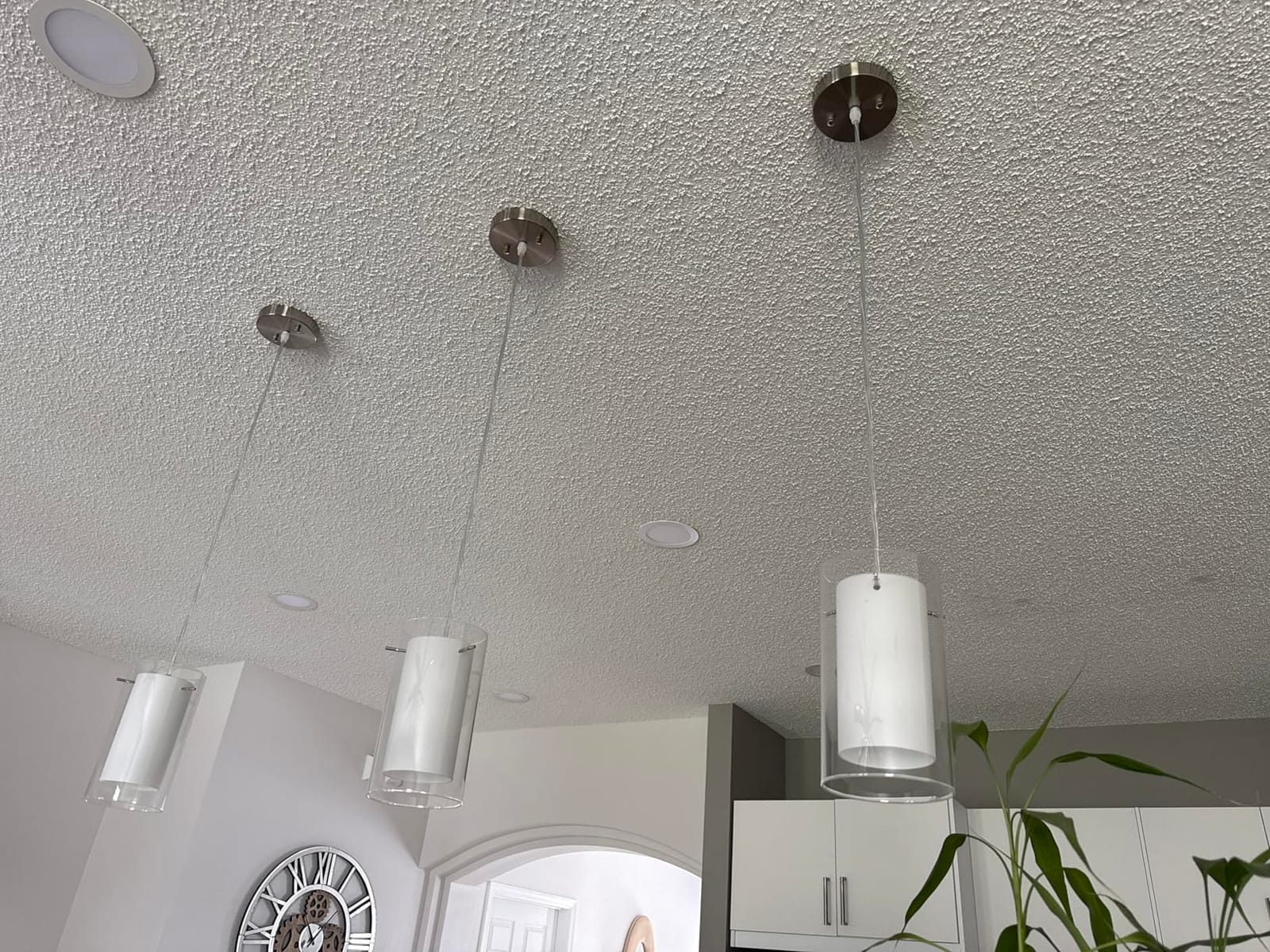 AKEZON 3 Pack Pendant Lights Kitchen Island, Adjust Height, Brushed Nickel customer photo 1