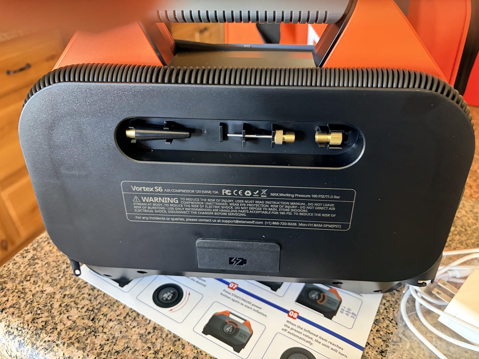 ETENWOLF VORTEX S6 Tire Inflator Portable Air Compressor, Cordless Air Pump customer photo 2