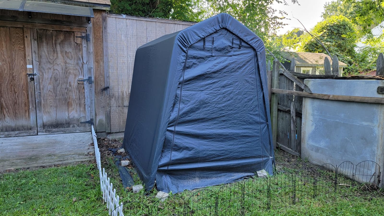 GARTOO 8' x 14' Outdoor Storage Shelter Shed, Gray customer photo 1