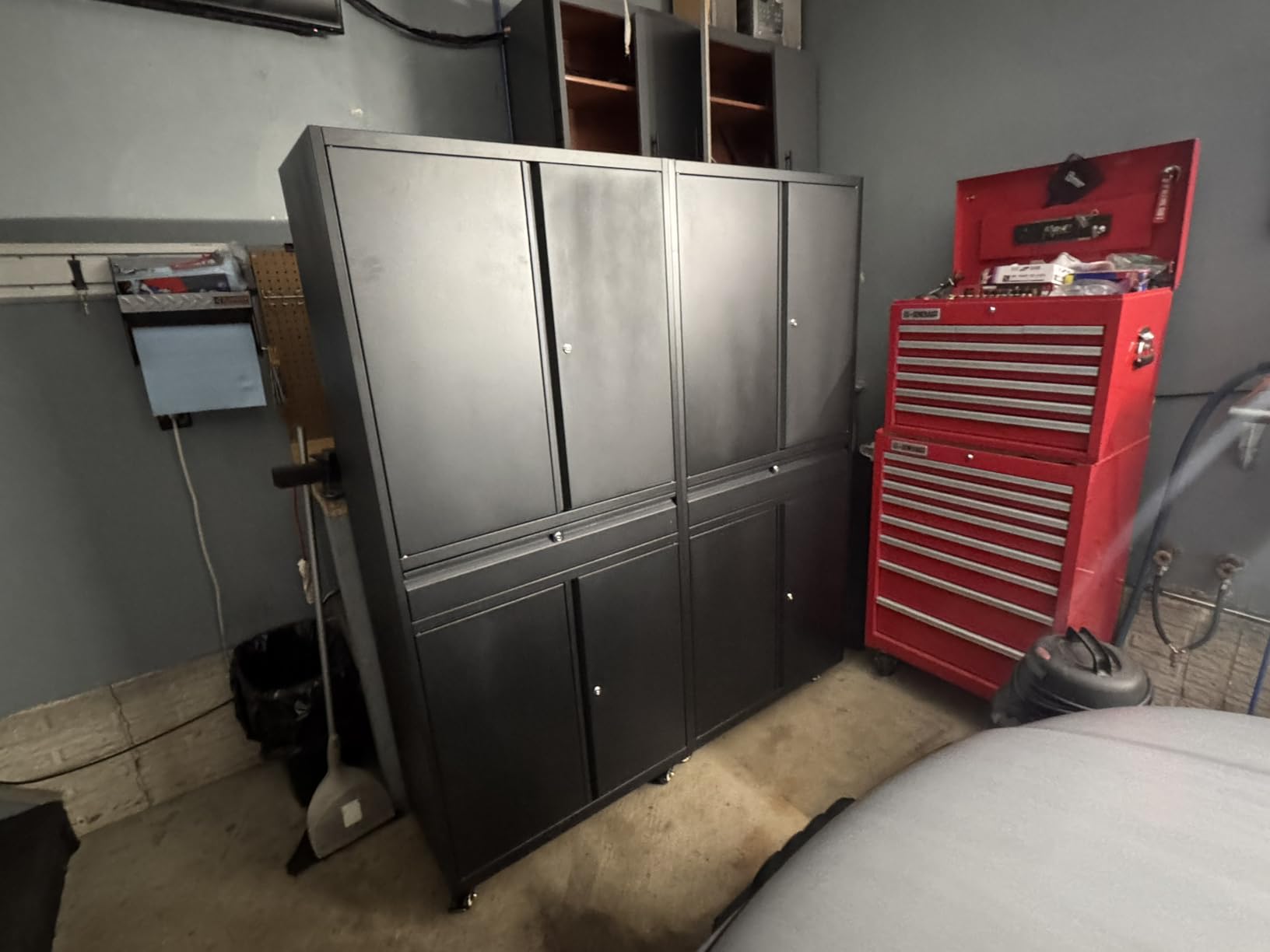 Yizosh Metal Garage Storage Cabinet with Locking Doors and Adjustable Shelves, 73