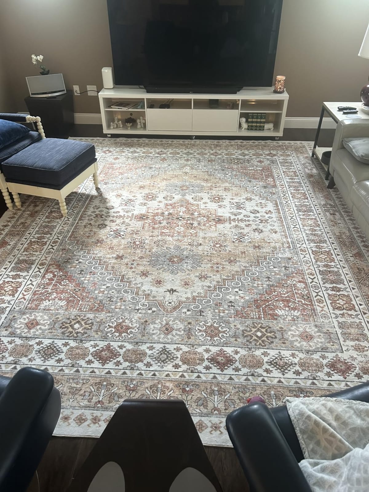 zesthome 9x12 Area Rugs for Living Room,Large Washable Rug,Orange customer photo 2
