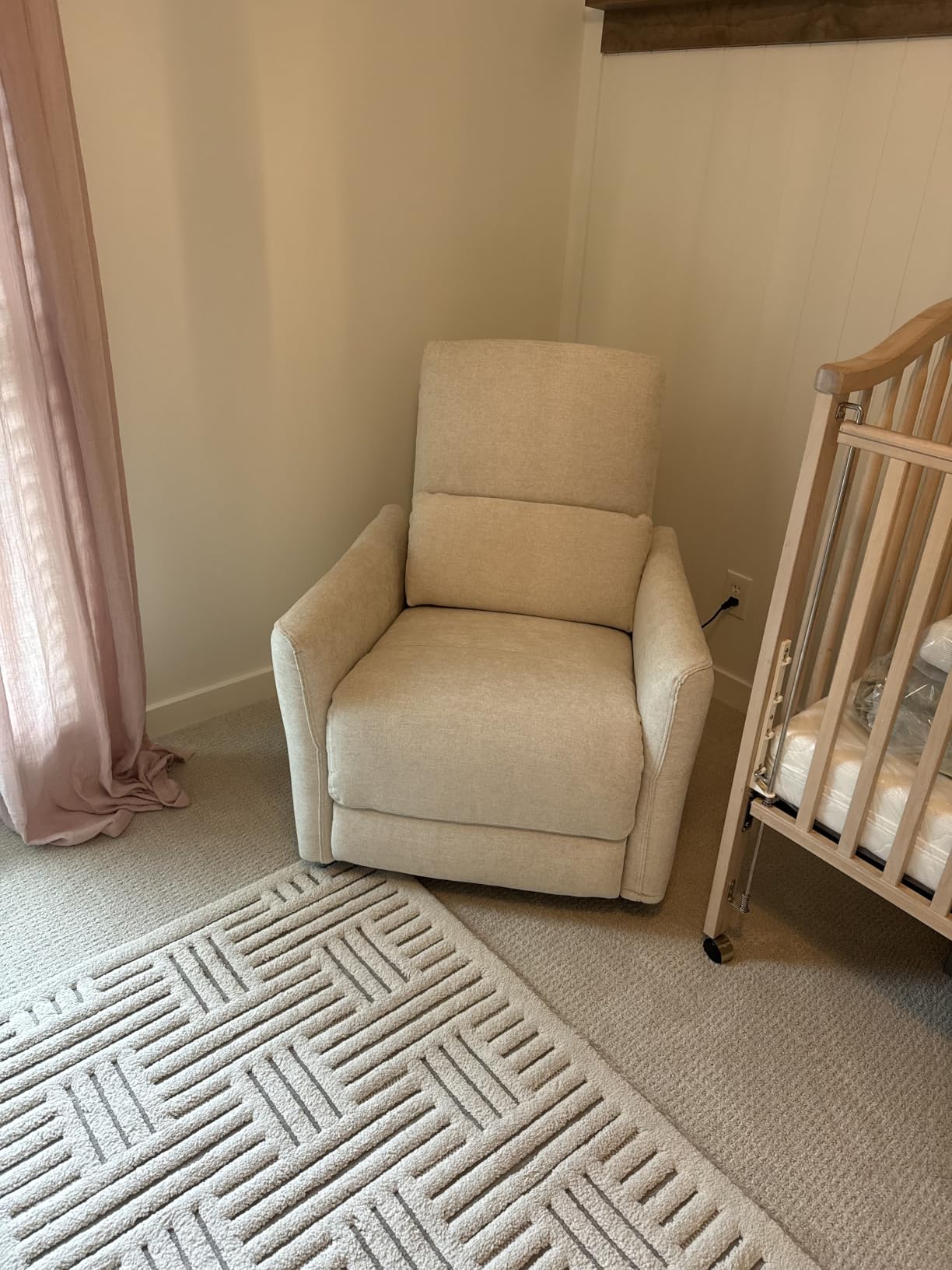 CHITA Power Swivel Glider Recliner Chair, Nursery Glider, Medium, Linen customer photo 2