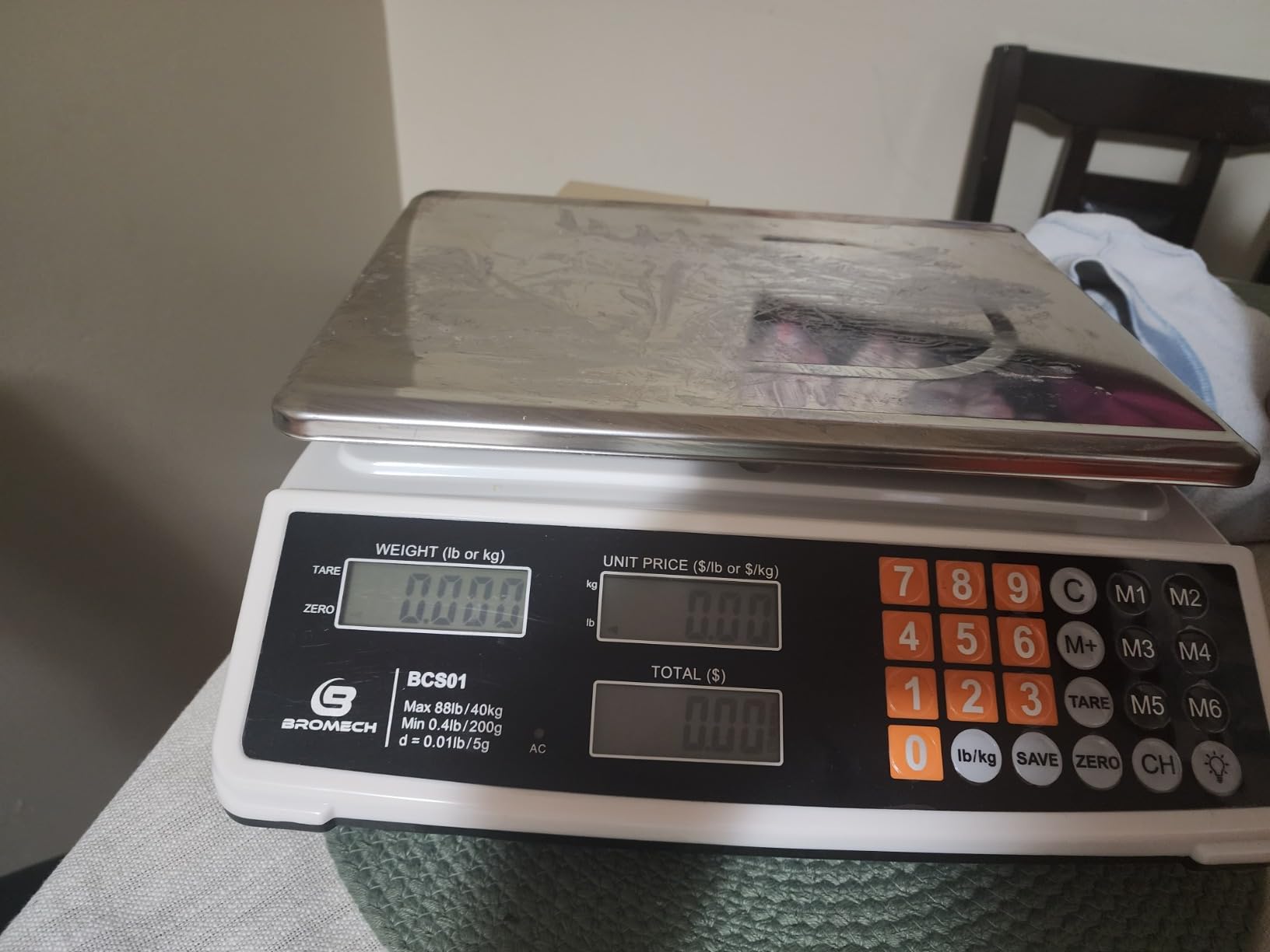 Price Computing Scale 88lb/40kg Commercial Food Scale for Produce Meat with Stainless Steel Large Platform, LCD Display, and Green Bright Backlight for Farmers Markets, Deli, (Not for Trade) customer photo 1
