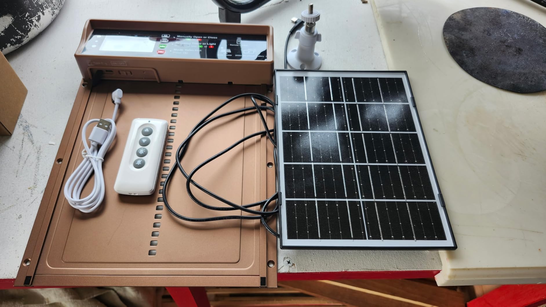 Asfrost Automatic Chicken Coop Door Solar Powered Automatic Chicken Door with Timer & Light Sensor, Anti-Pinch, Durable Aluminum Auto Chicken Door, Charge with 7W Solar Panel & USB - Orange customer photo 2