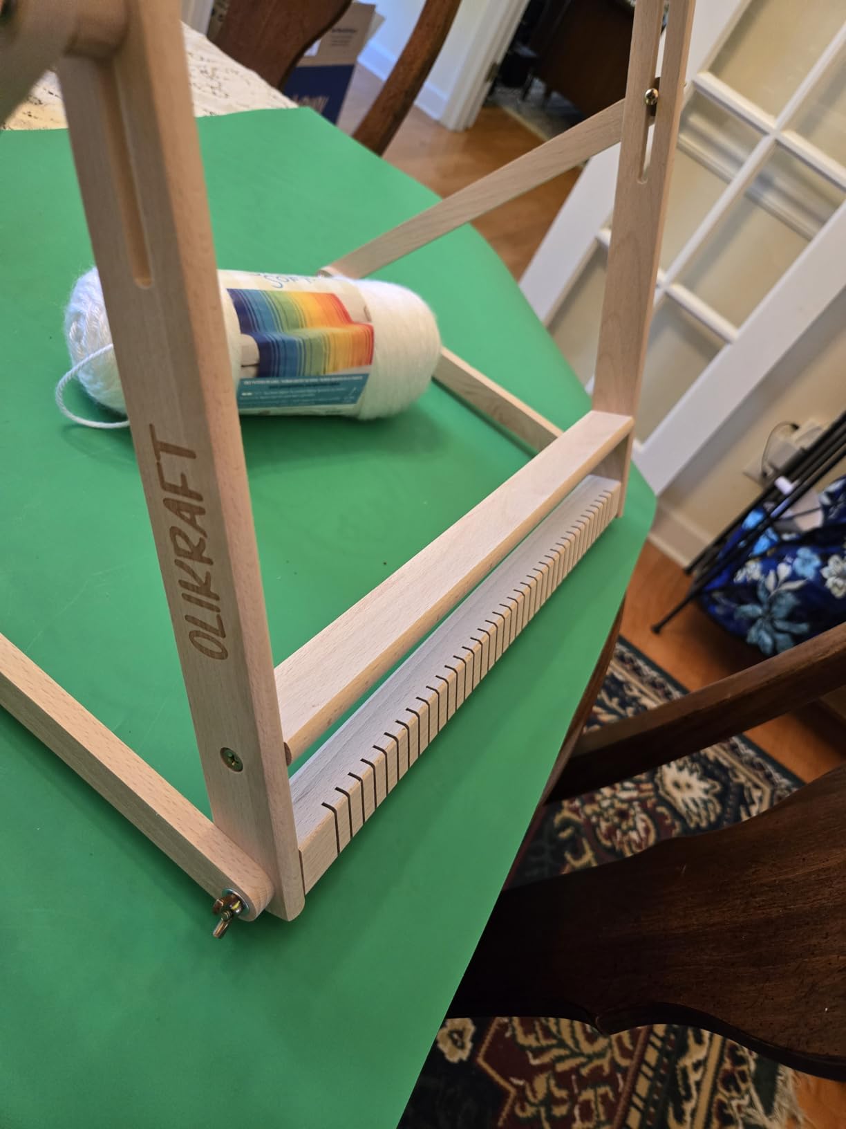 Olikraft Wooden Weaving Loom, Adjustable Stand (Large, Natural Beech) customer photo 2